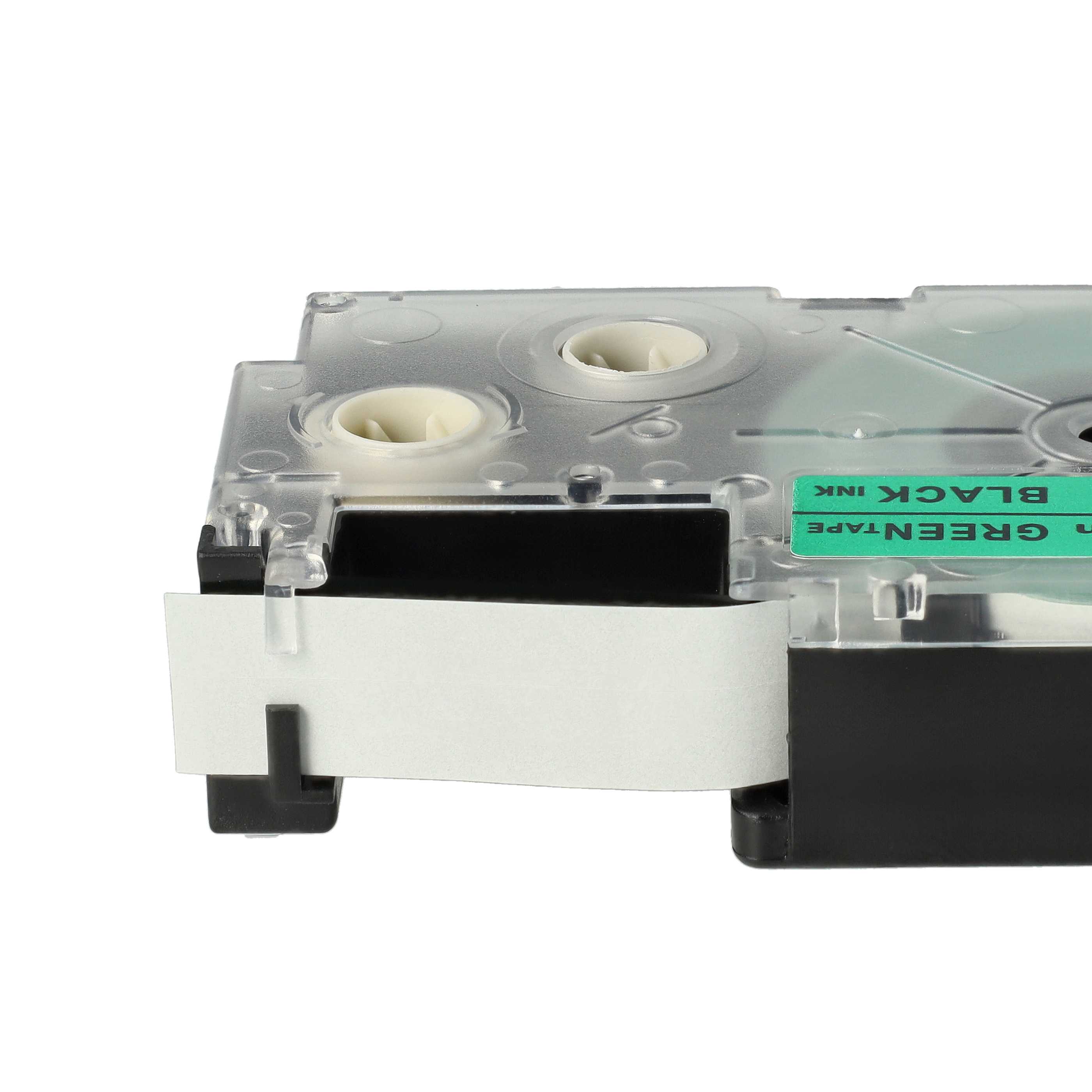Label Tape replaces Casio XR-12GN, XR-12GN1 - 12 mm Black to Green
