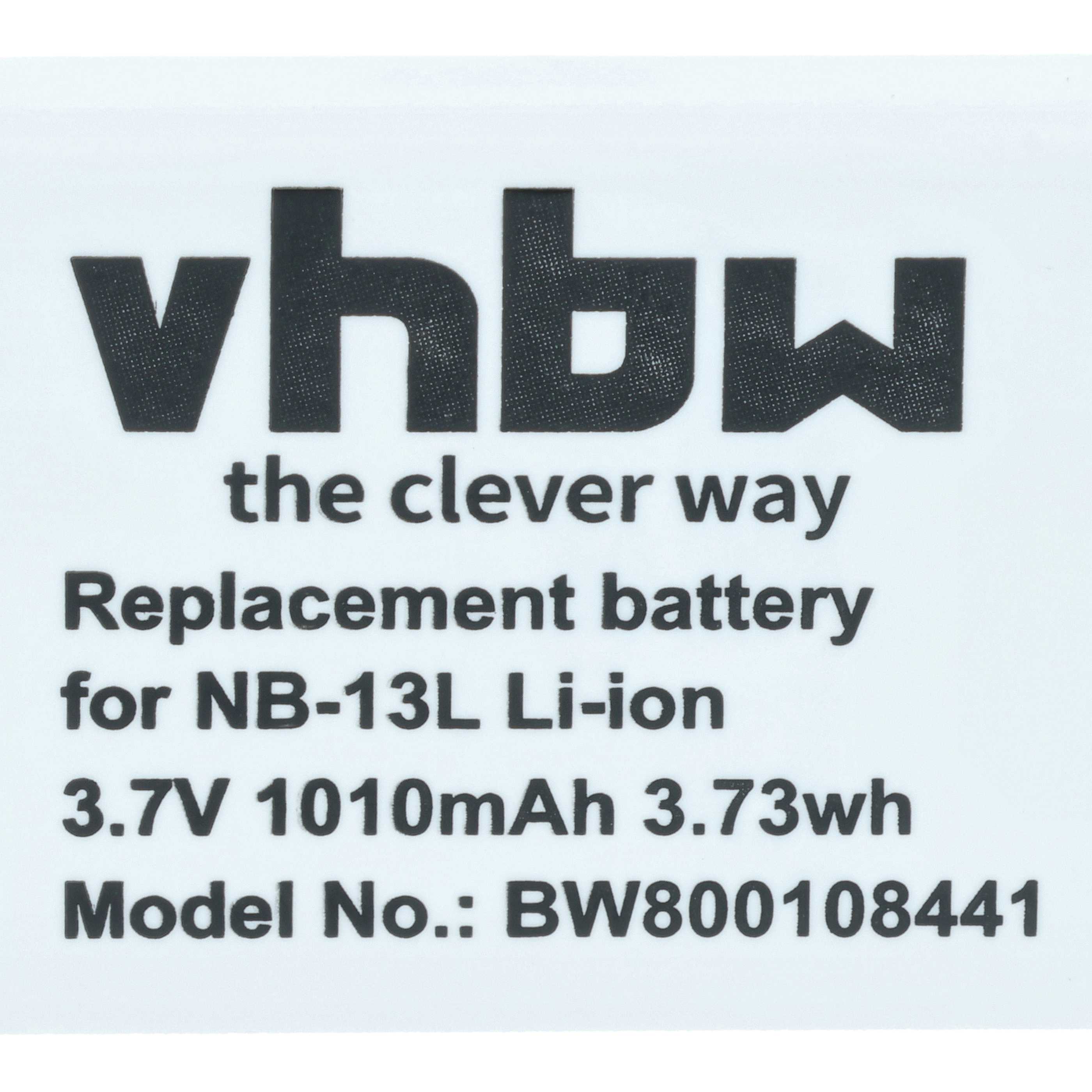 2x Battery replaces Canon NB-13L - 1010mAh, 3.7V, Li-Ion