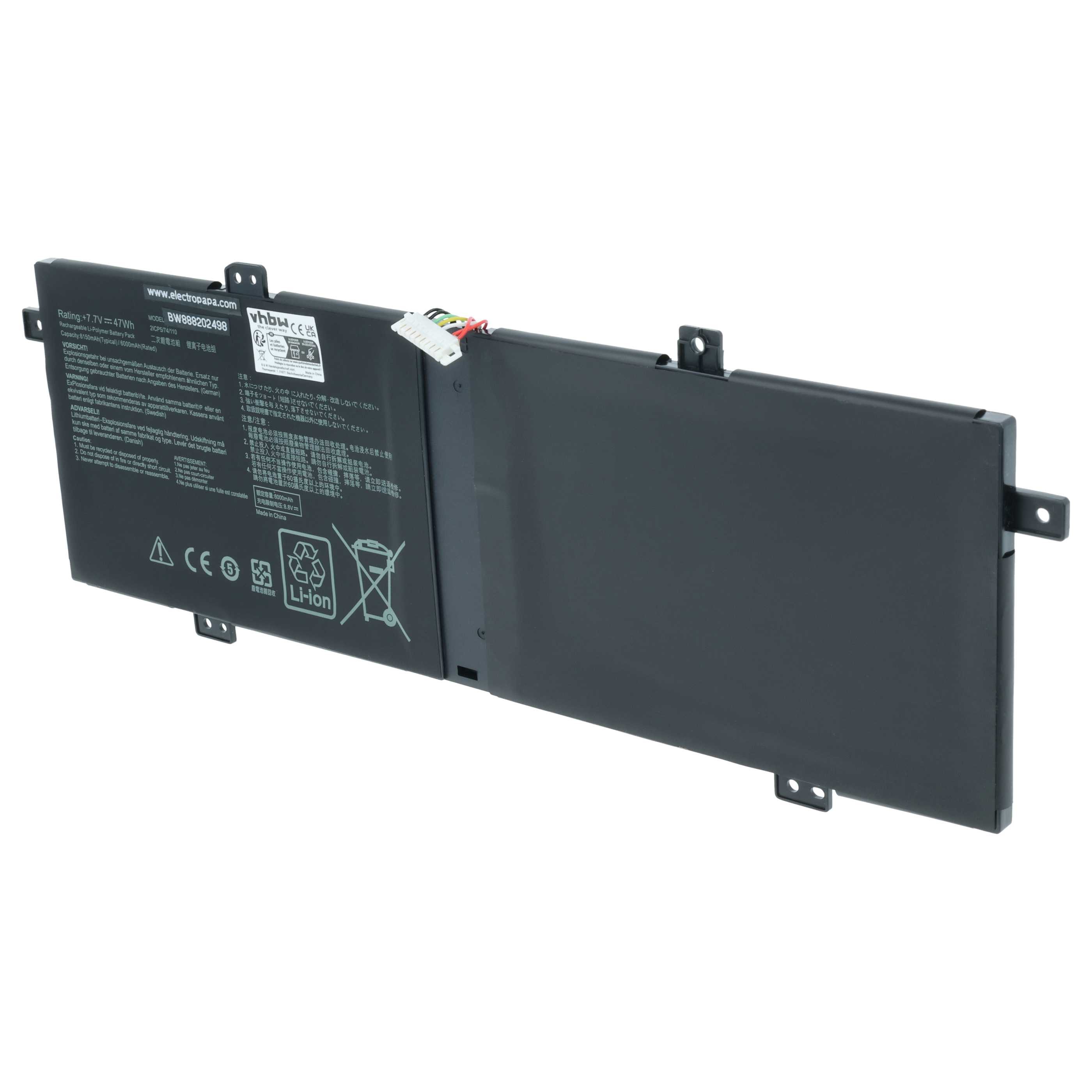Akumulator do laptopa zamiennik Asus 0B200-03340000, C21N1833 - 6000 mAh 7,7 V LiPo