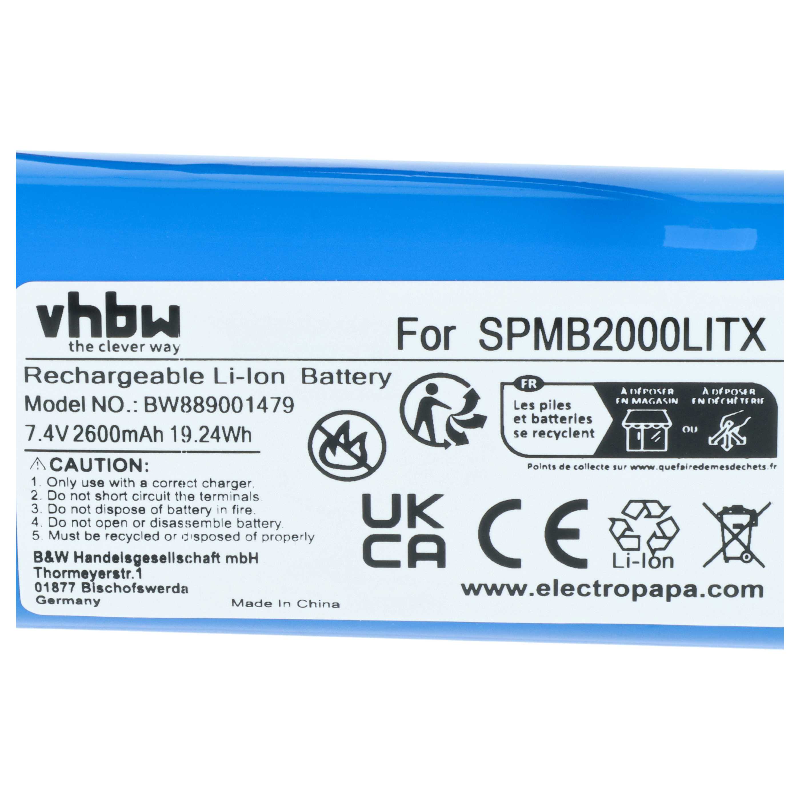 Remote Control 2x Battery replaces Spektrum SPMB2000LITX - 2600 mAh 7.4 V Li-Ion