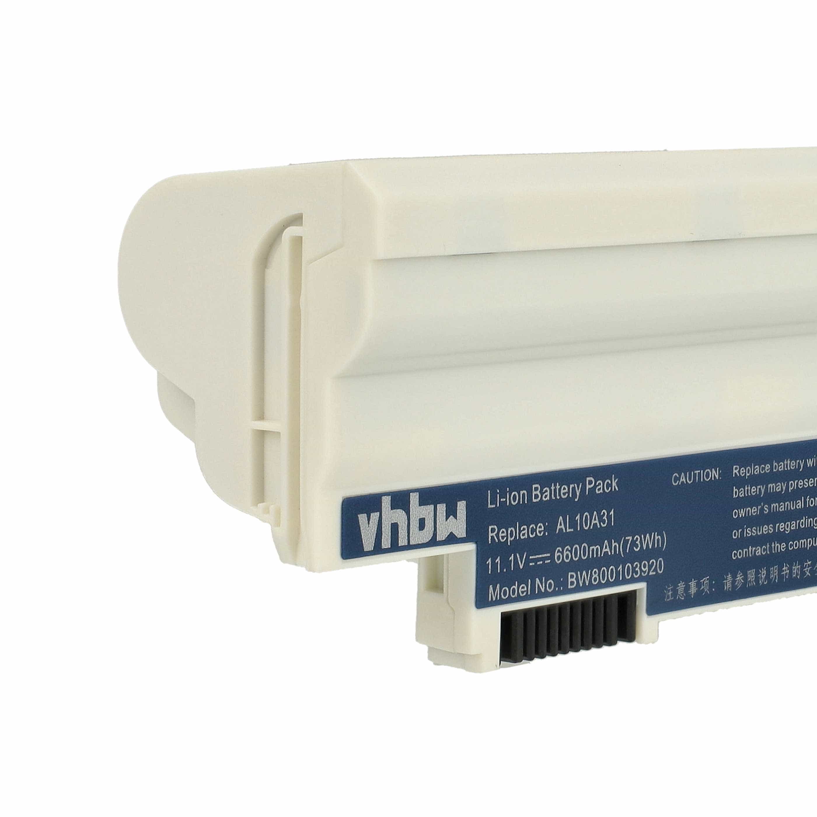 Akumulator do laptopa Acer Aspire One D255, D257, D260, D270 - 6600 mAh 11,1 V Li-Ion, biały