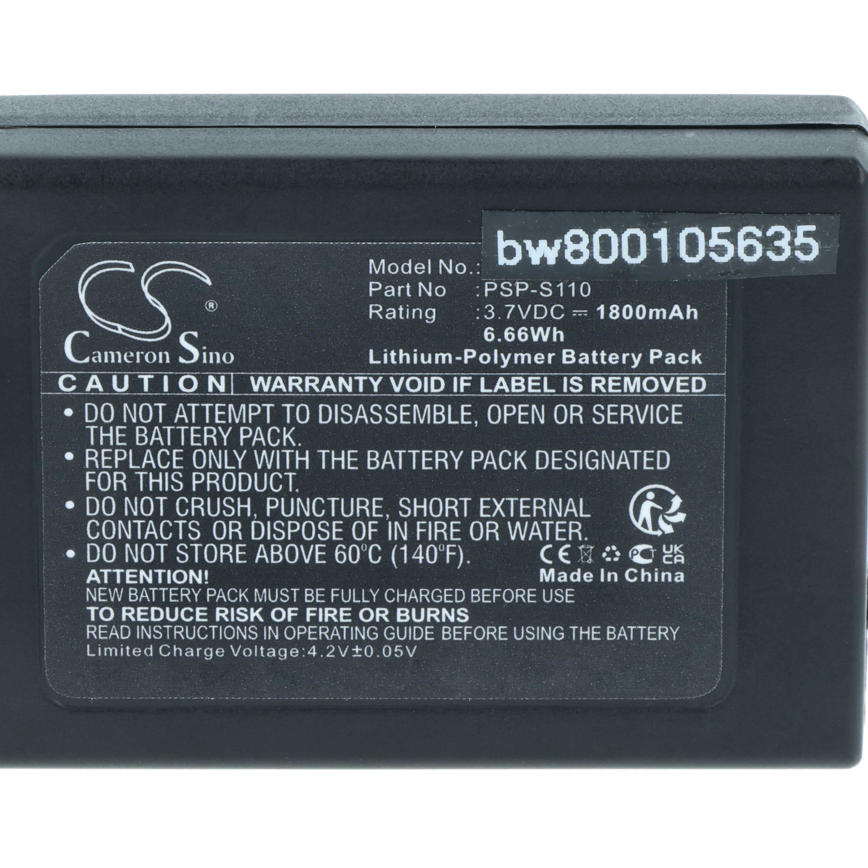Batteria sostituisce Sony PSP-S110 per console di gioco - 1800mAh 3,7V Li-Poly