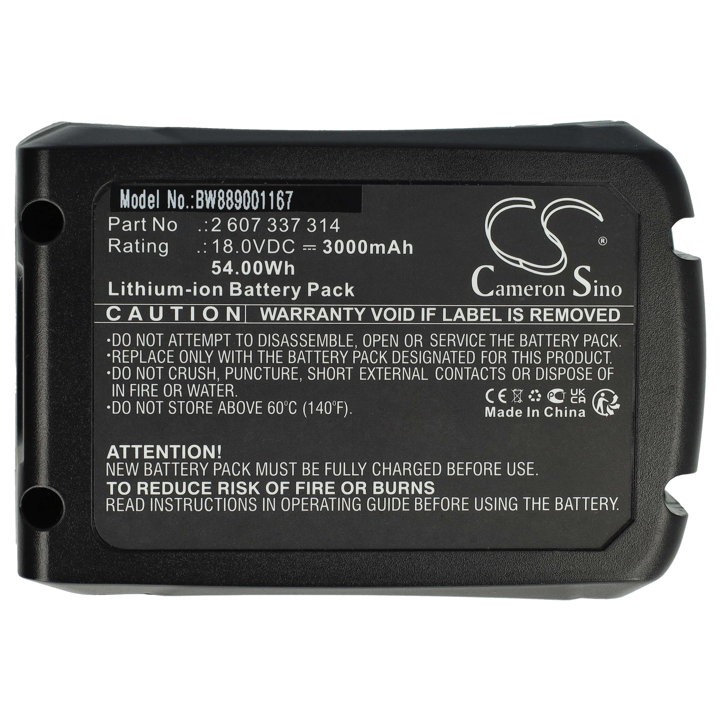 Battery replaces Bosch 17004934, 1600A005B0, 17006127, 17002207 Electric Power Tool - 3000 mAh, 18 V, Li-Ion