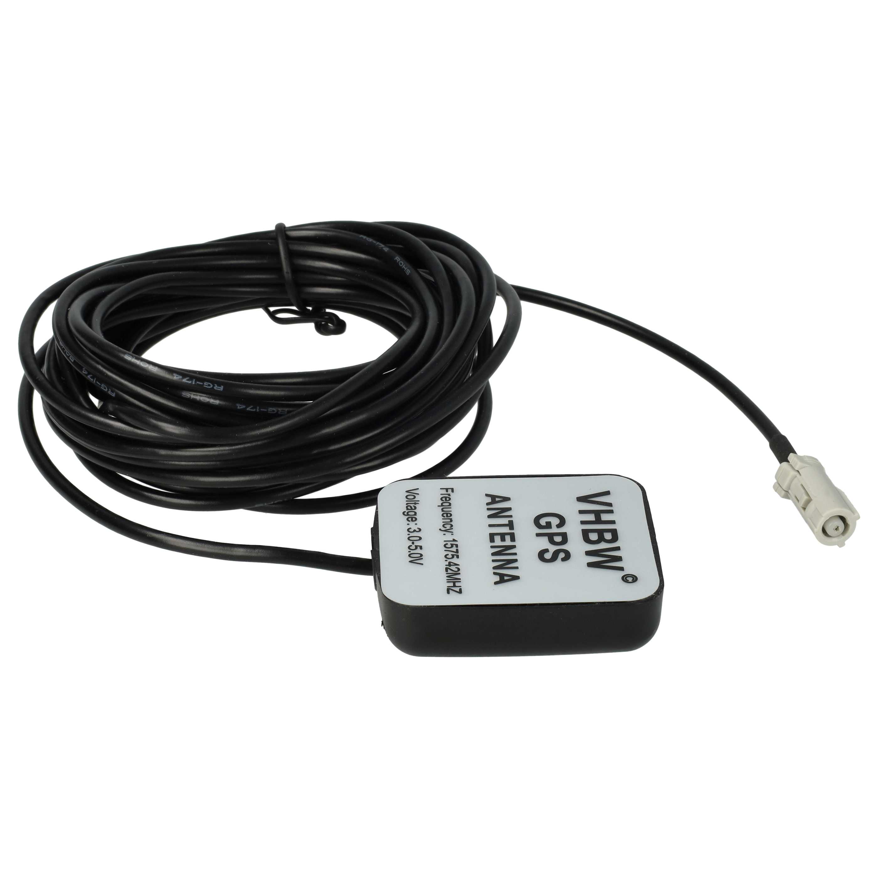 GPS Antenna suitable for Mercedes, Volvo, JVC, Pioneer Sat Nav etc. - Magnet Base, 5 m, AVIC Coupler, Black