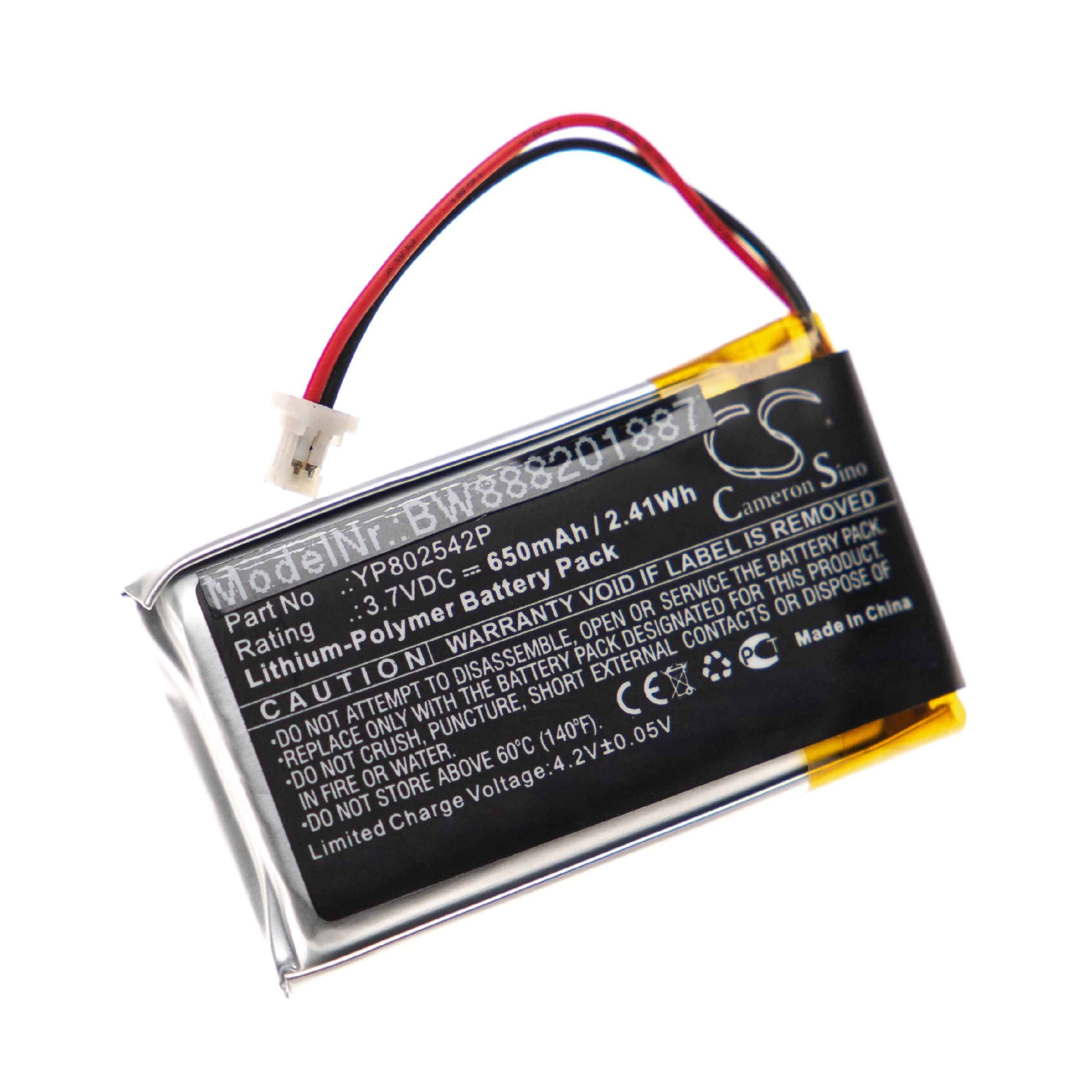 Wireless Headset Battery Replacement for Sena YP802542P - 650mAh 3.7V Li-polymer