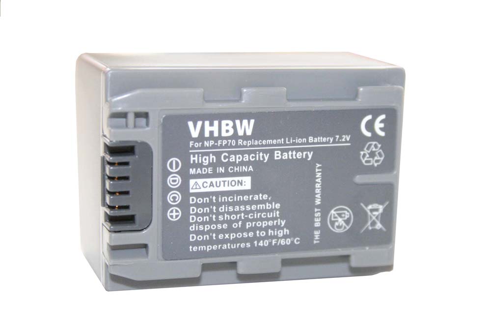 Videocamera Battery Replacement for Sony NP-FP60, NP-FP51, NP-FP50, NP-FP30, NP-FP70 - 950 mAh 7.2 V Li-Ion