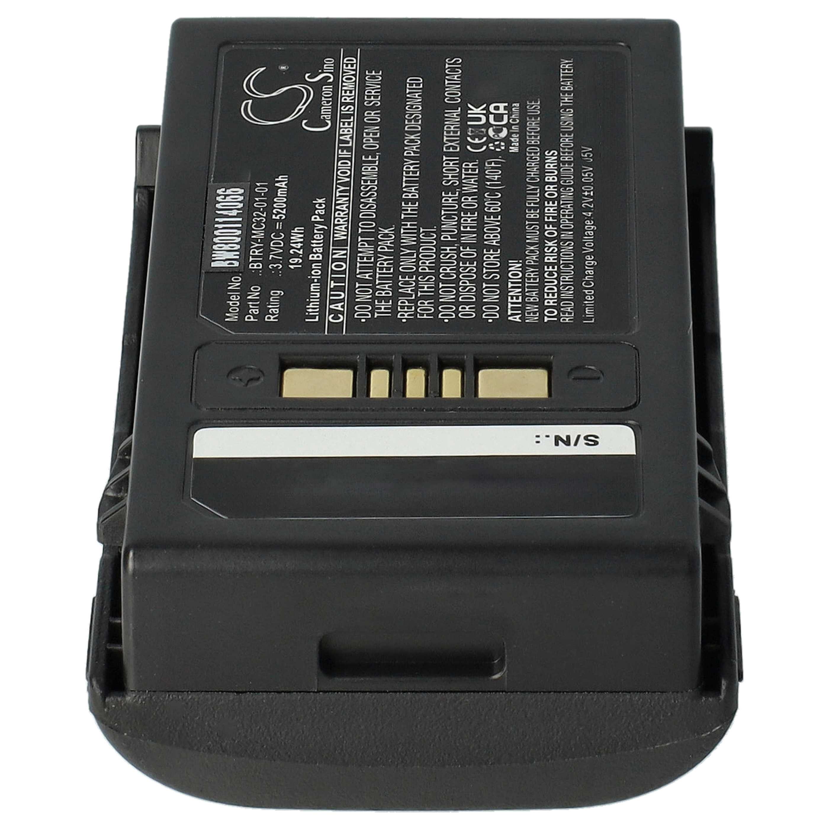 Batteria per lettore di codici a barre, POS sostituisce Motorola BTRY-MC32-01-01 - 5200mAh, 3,7V Li-Ion