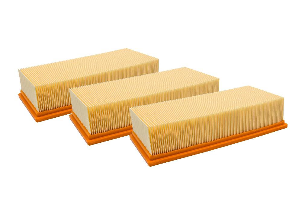 3x flat pleated filter replaces Kärcher 6.904-095.0, 6.904-283.0, 6.904-283 for HiltiVacuum Cleaner