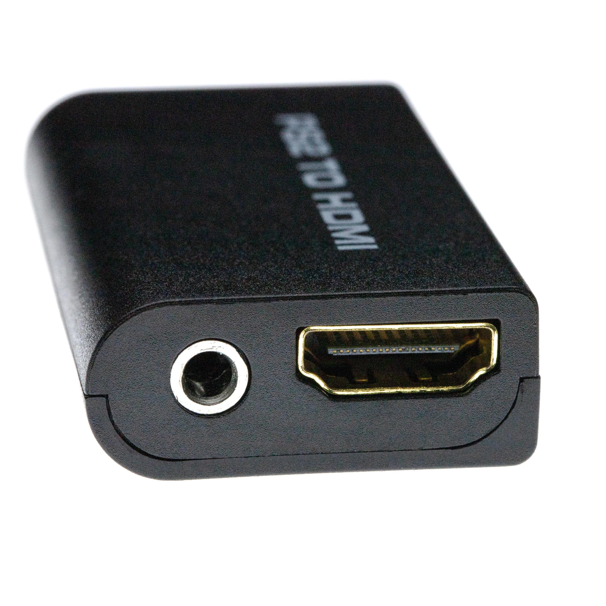 vhbw HDMI Adapter Spielekonsole auf HDMI Monitor / HDTV Konverter + 3,5mm Audiobuchse inkl. USB Kabel - schwar