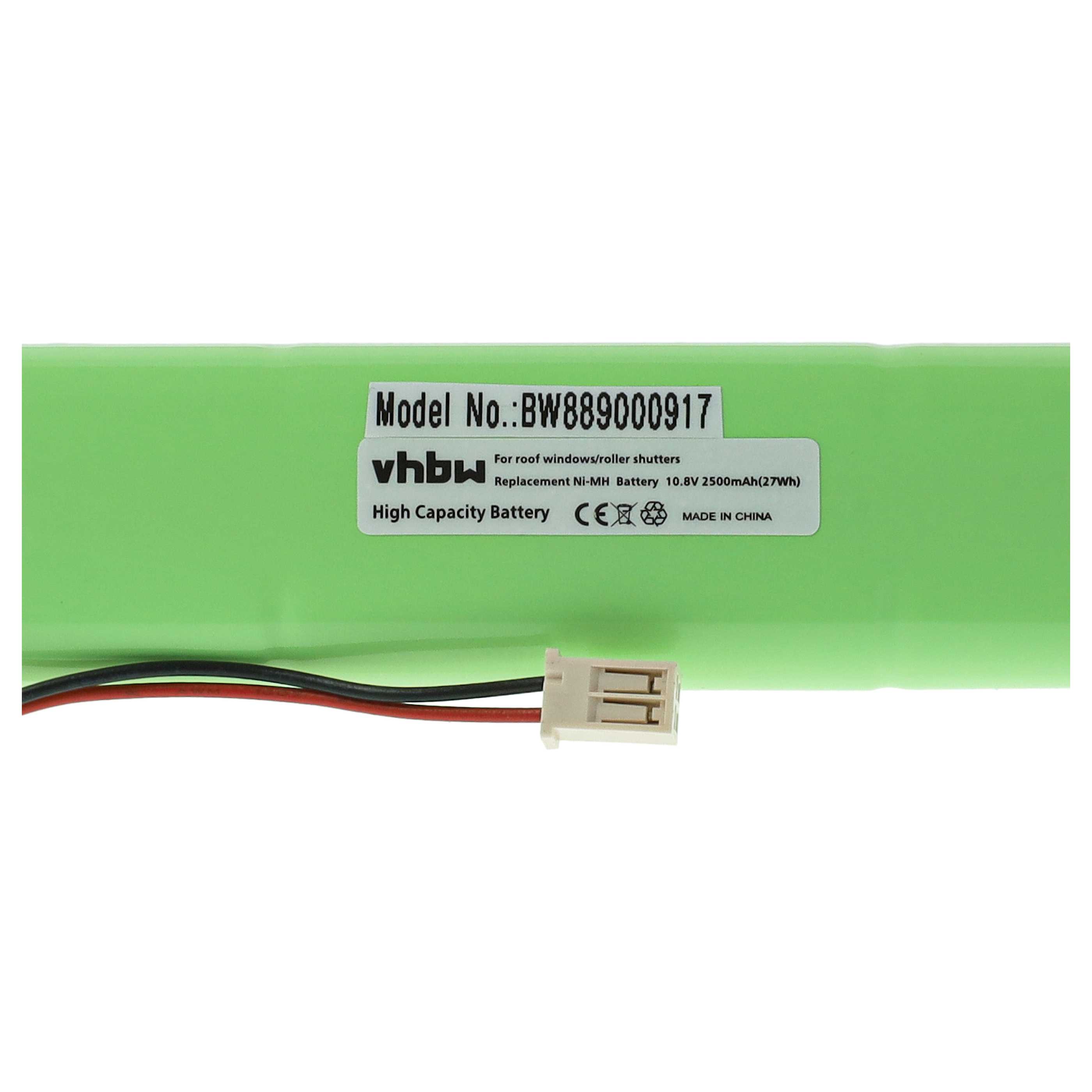 Charger incl. Battery (2500 mAh) replaces Velux 946933, 946930 for Velux NiMH Batteries