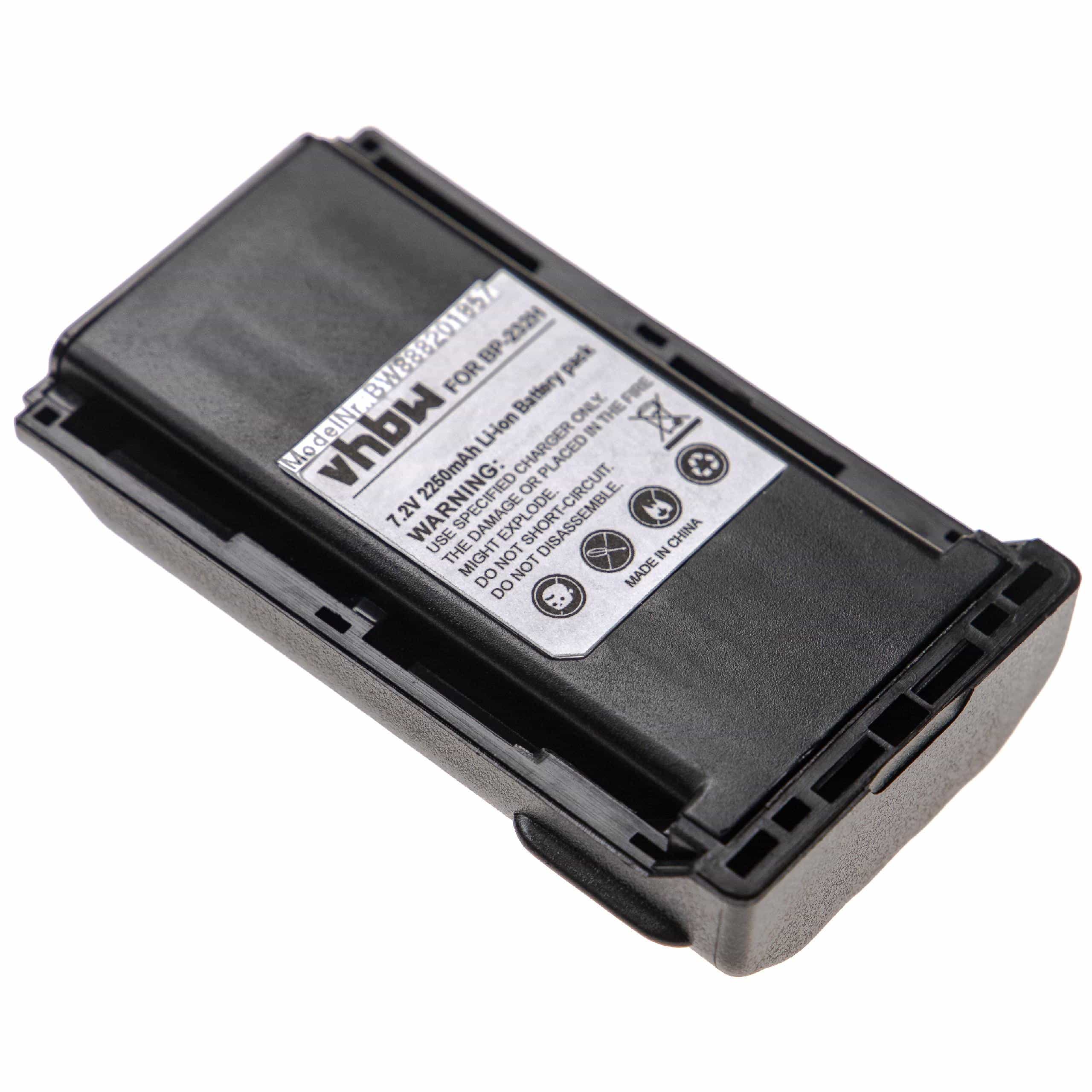 Batterie remplace Icom BJ-2000, BP-231, BP-230, BP-230N pour radio talkie-walkie - 2250mAh 7,2V Li-ion