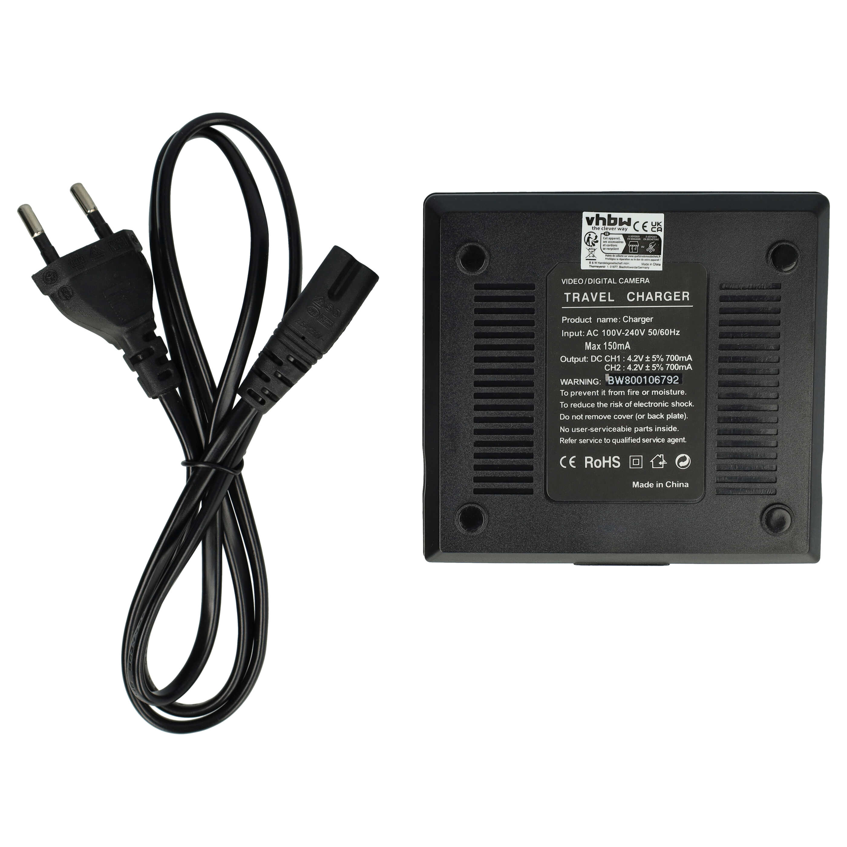 Battery Charger suitable for Panasonic HC-750 Digital Camera - 1 A, 4.2/8.4 V