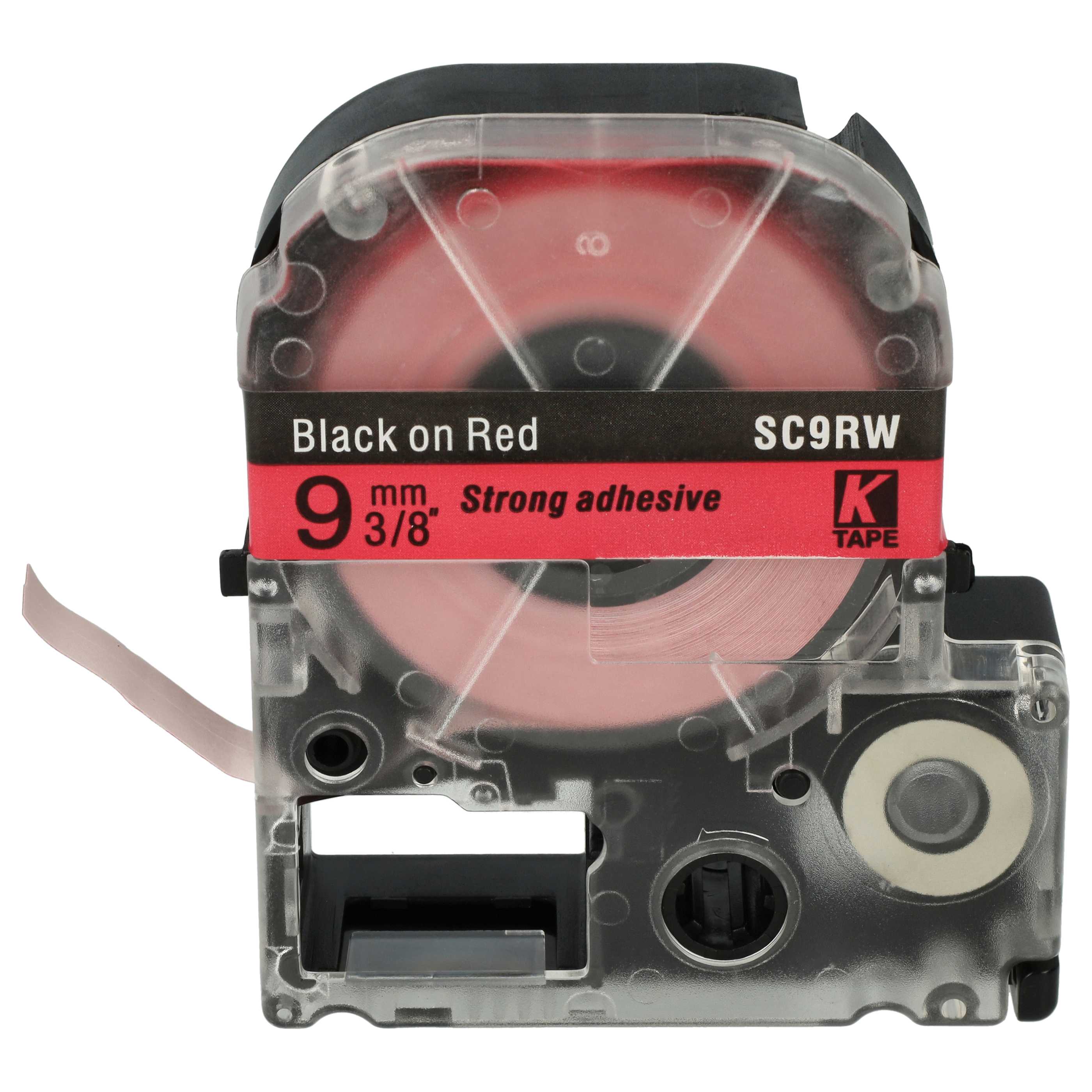 Label Tape replaces Epson LC-3YRN - 9 mm Black to Red