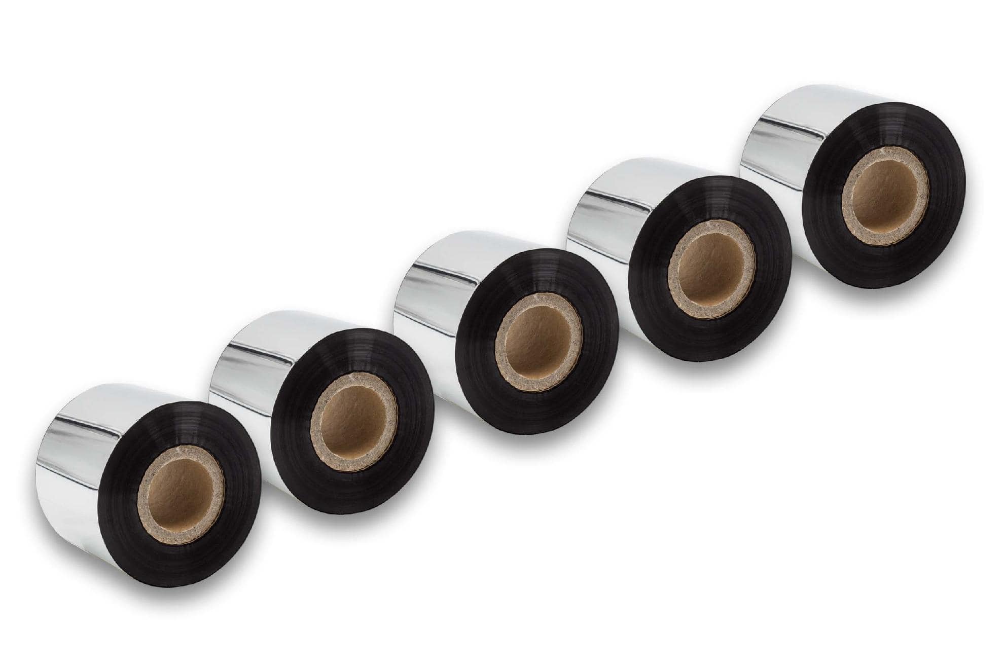 5x Thermotransferband passend für Godex, Printronix, TSC, Valentin Drucker u.a. - 50 mm x 300 m, Wachs-Plus