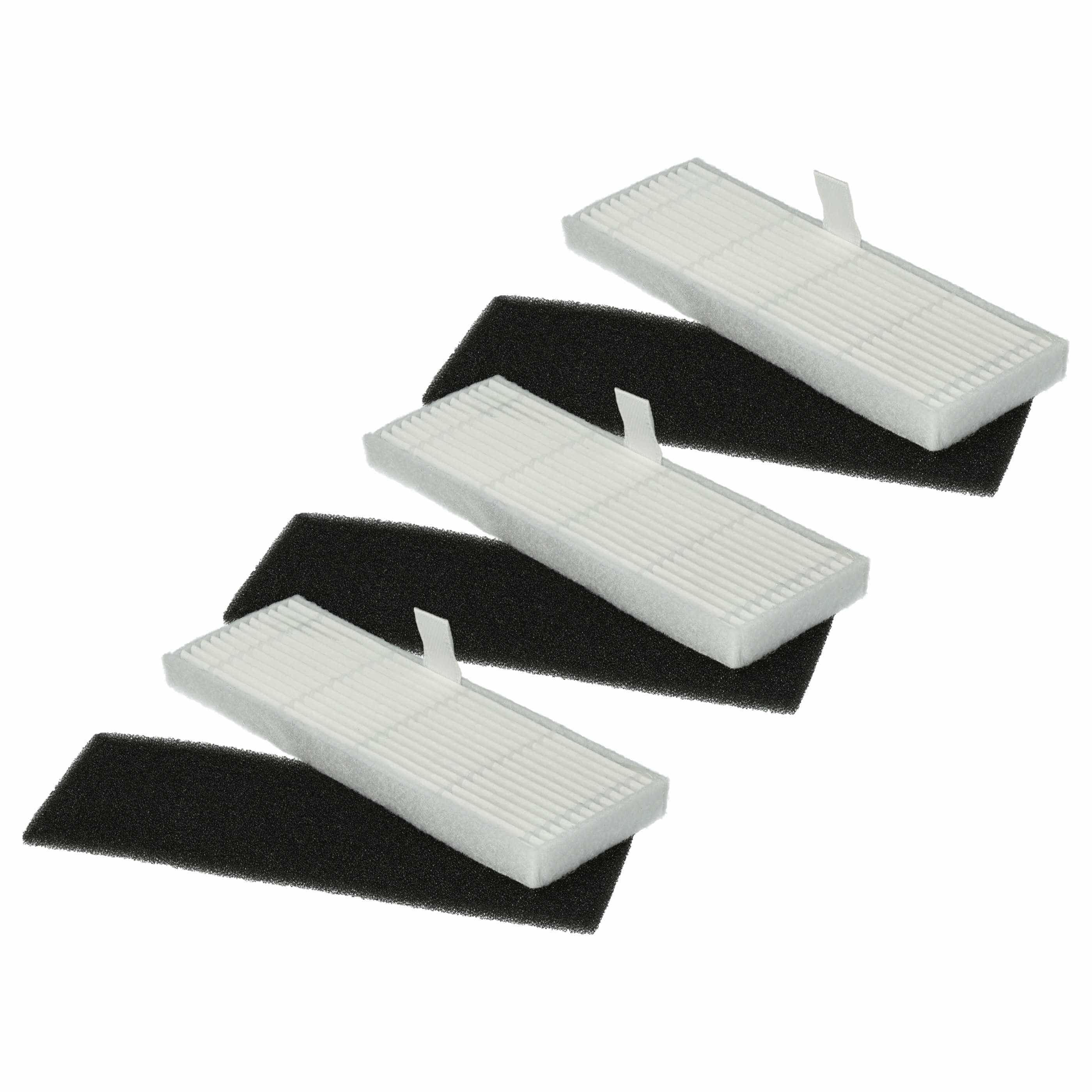 Lot de 6x filtres filtre mousse, filtre particules fines pour aspirateur robot Proscenic, Kyvol, Uoni, Ultenic