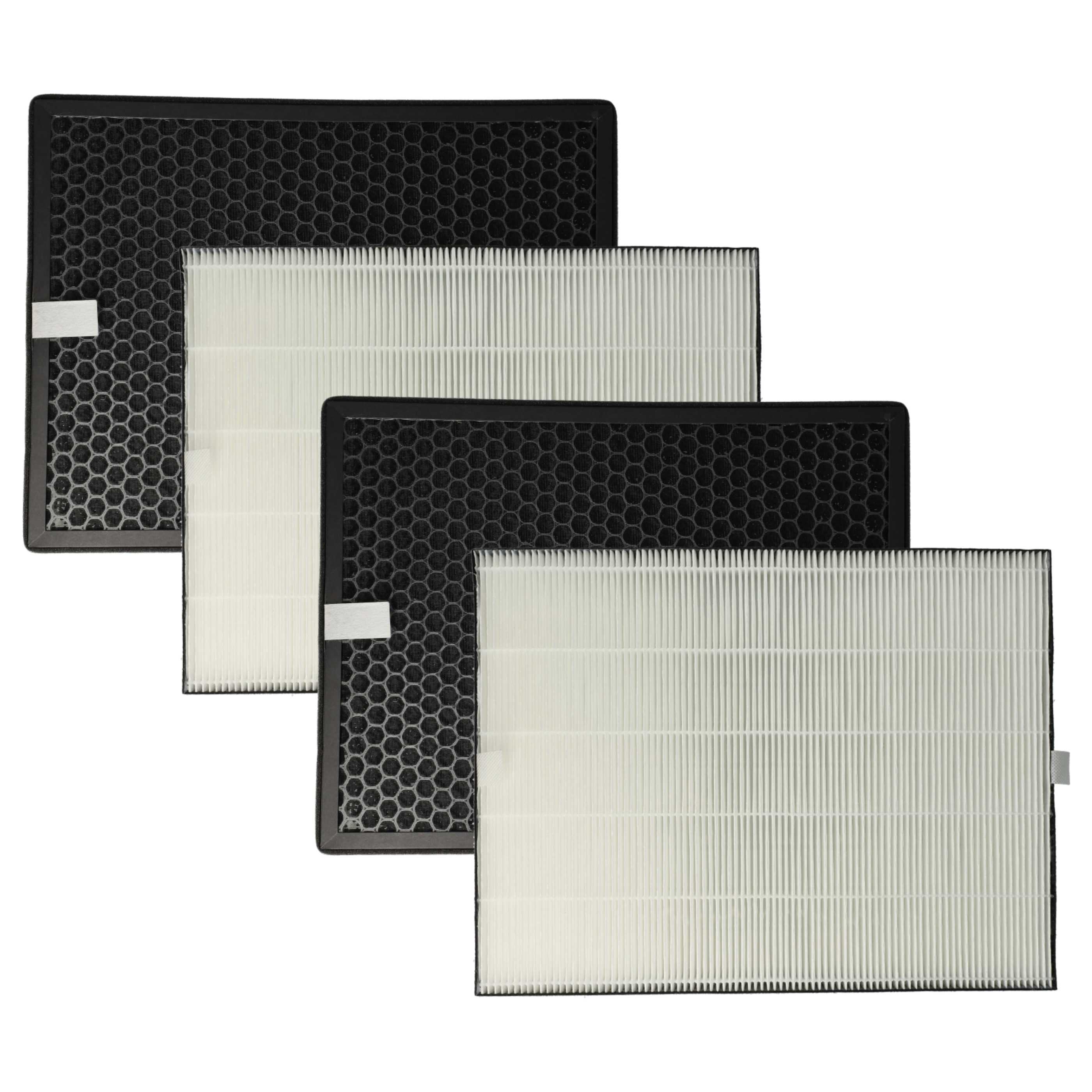 4 Part Filter Set replaces NanoProtect FY1410/30 Air Purifier - HEPA filter, activated carbon filter