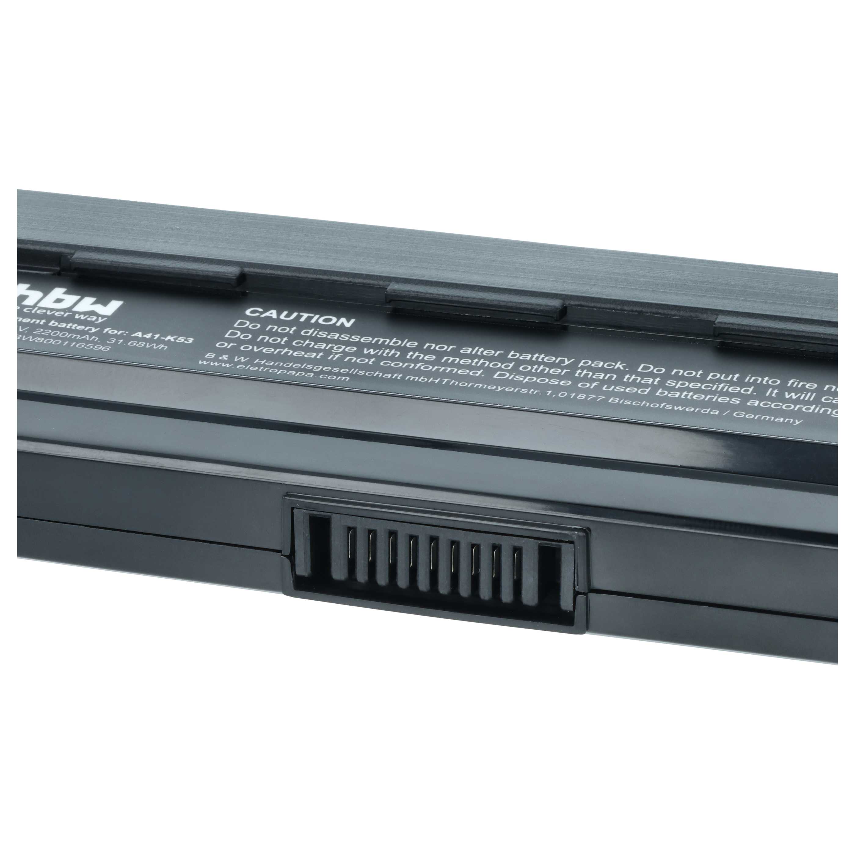 Akumulator do laptopa zamiennik Asus 07G016H31875M, A31-K53, 0B20-00X50AS - 2200 mAh 14,4 V Li-Ion, czarny
