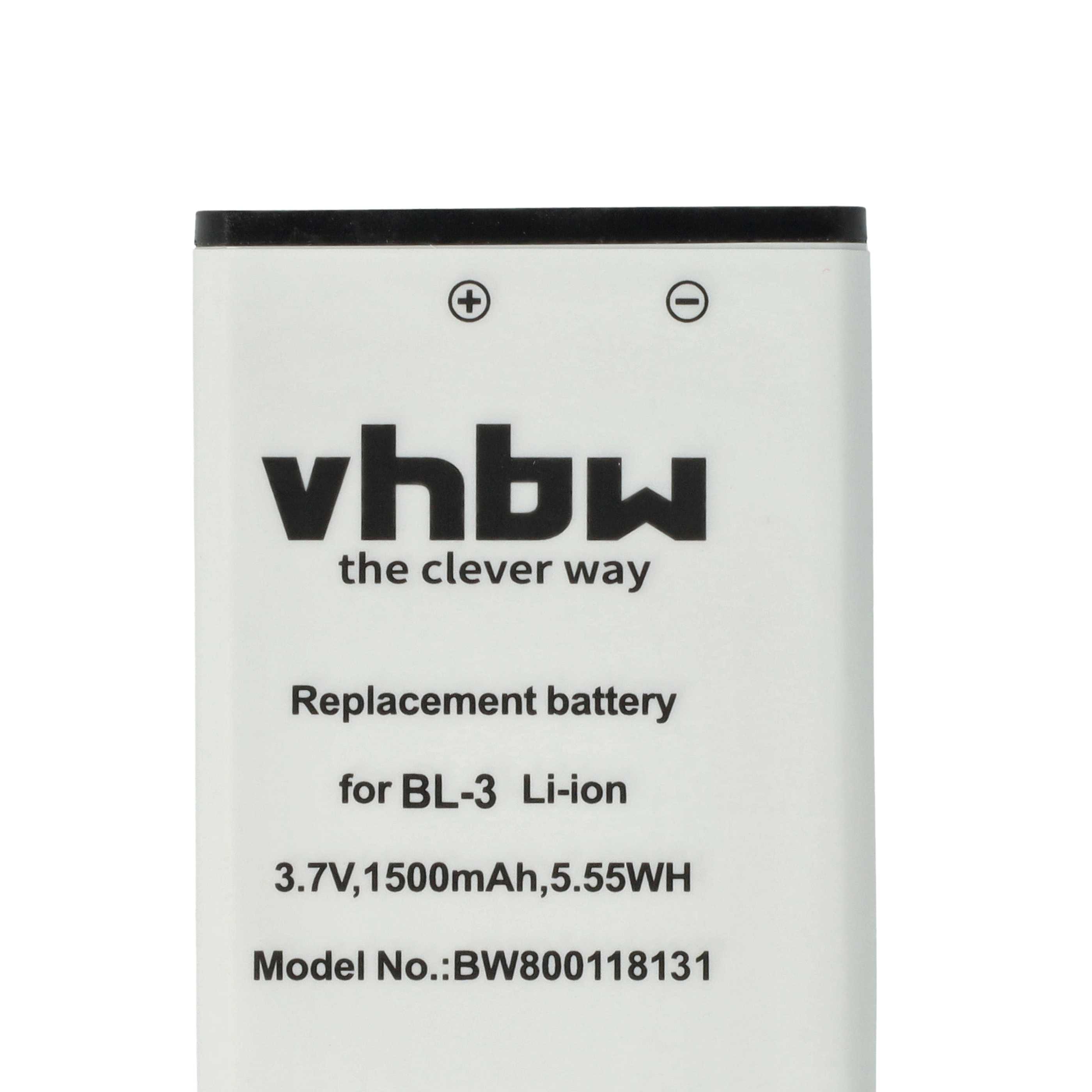 Radio 5x Battery replaces Baofeng BL-3 - 1500 mAh 3.7 V Li-Ion