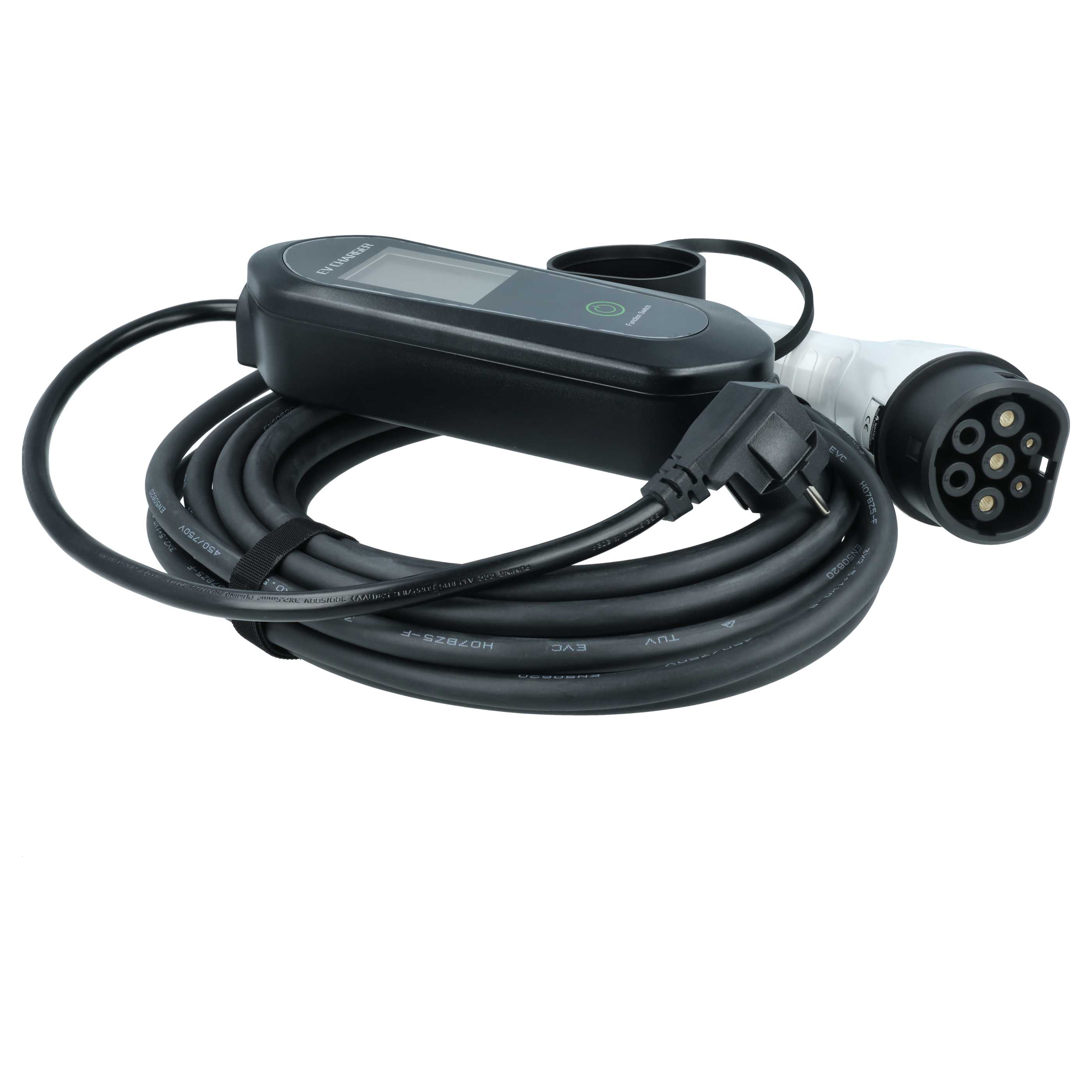 Charging Cable for Fiat Panda Electric Car etc. - Type 2 to Euro Socket Cable, Single-Phase, 16 A, 3.5 kW, 10