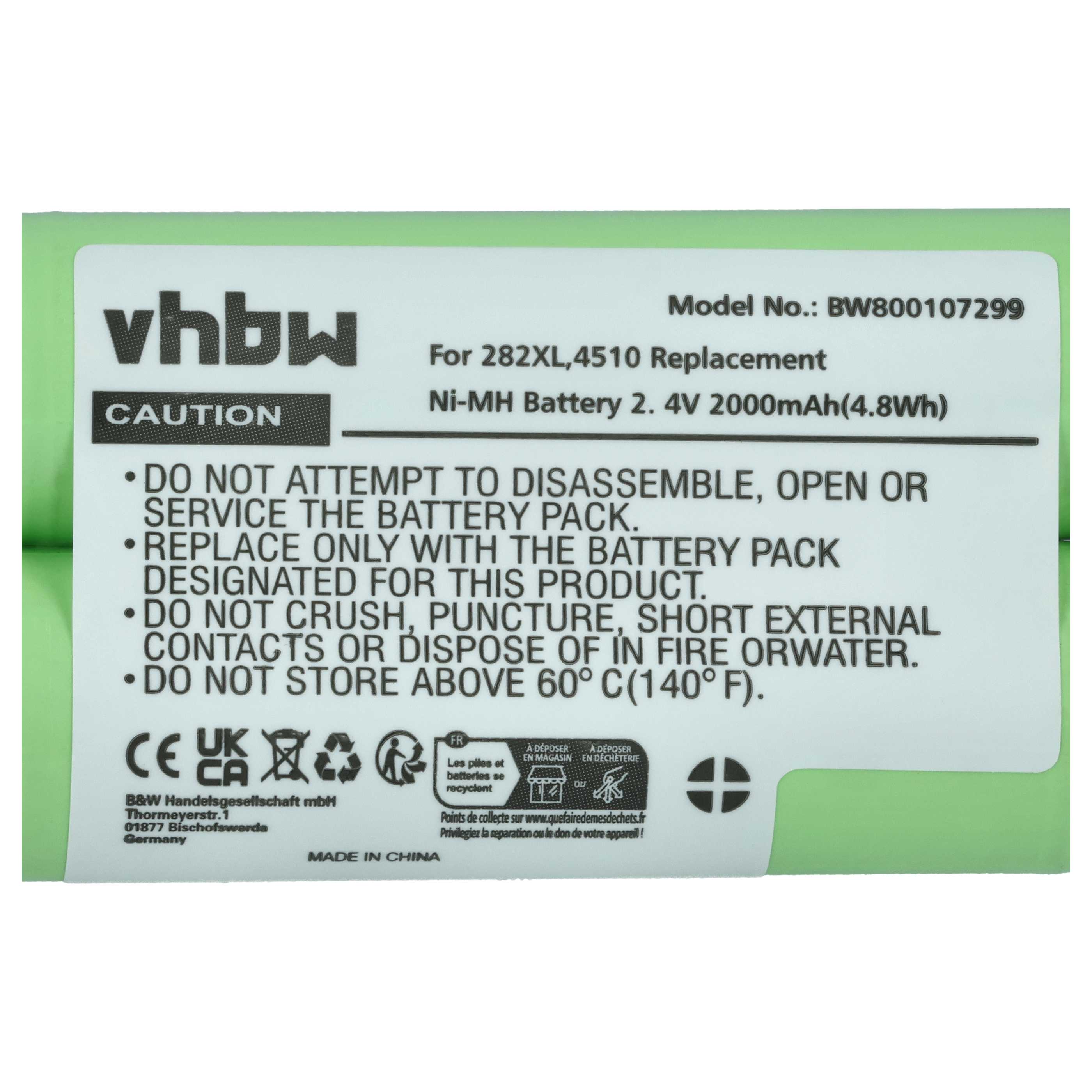 Electric Razor Battery Replacement for 138-10673, 138-10334, 4822-138-10334, 138-10727 - 2000 mAh 2.4 V NiMH