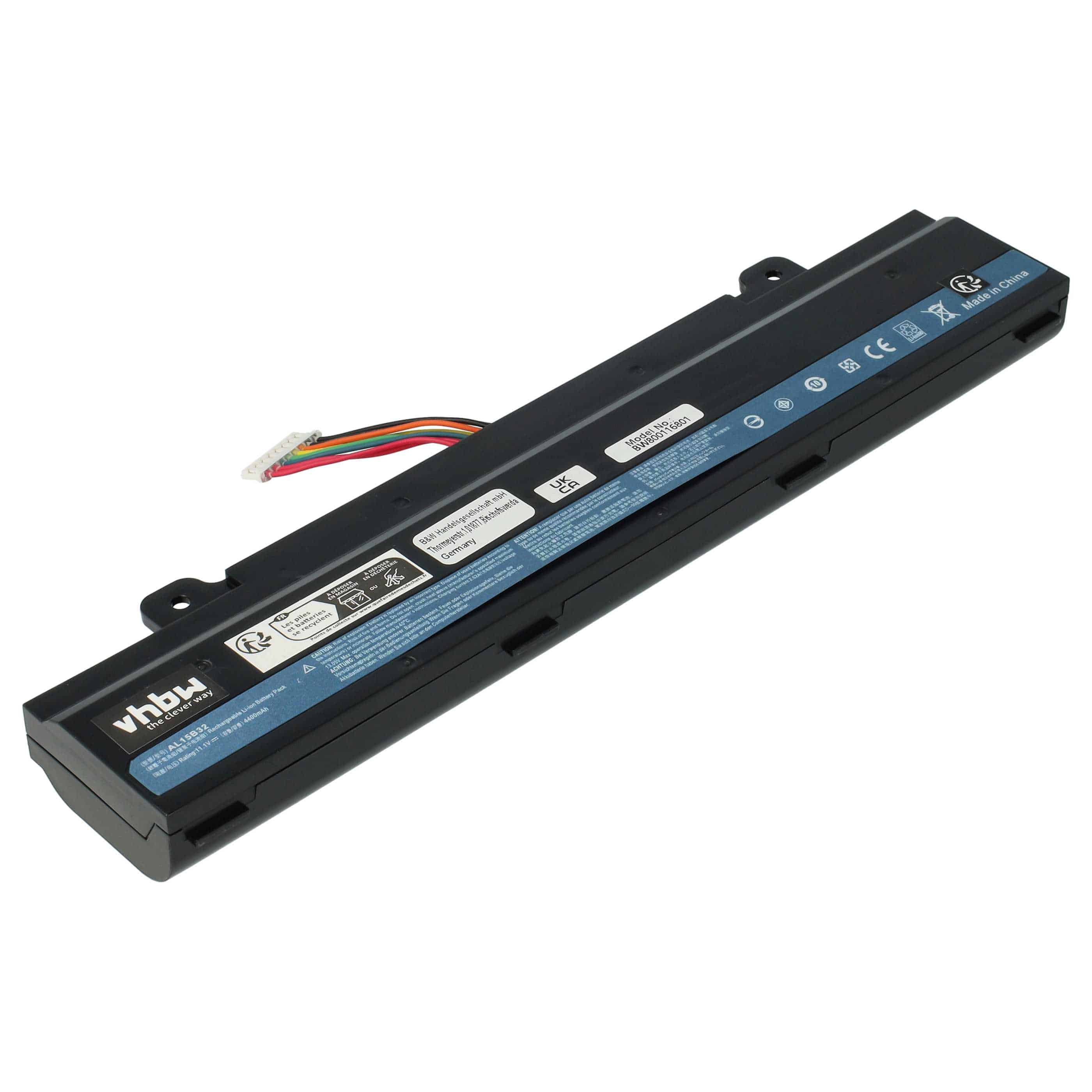 Notebook-Akku als Ersatz für Acer AL15B32 - 4400mAh 11,1V Li-Ion, schwarz