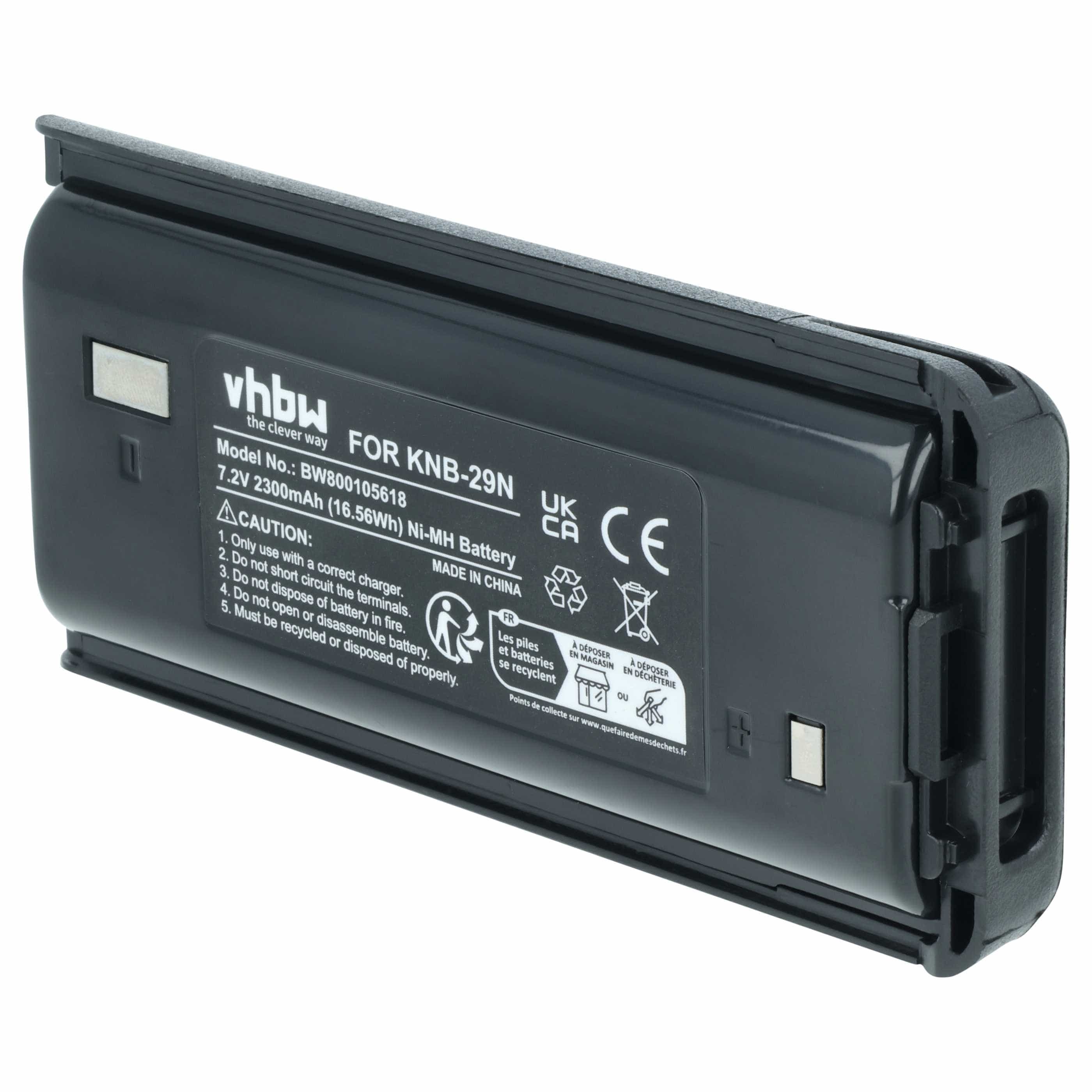 5x Batteria sostituisce Kenwood BPKNB45LI, BPKNB29MHXT-1, BPKNB29MH per dispositivo radio - 2300mAh 7,2V NiMH