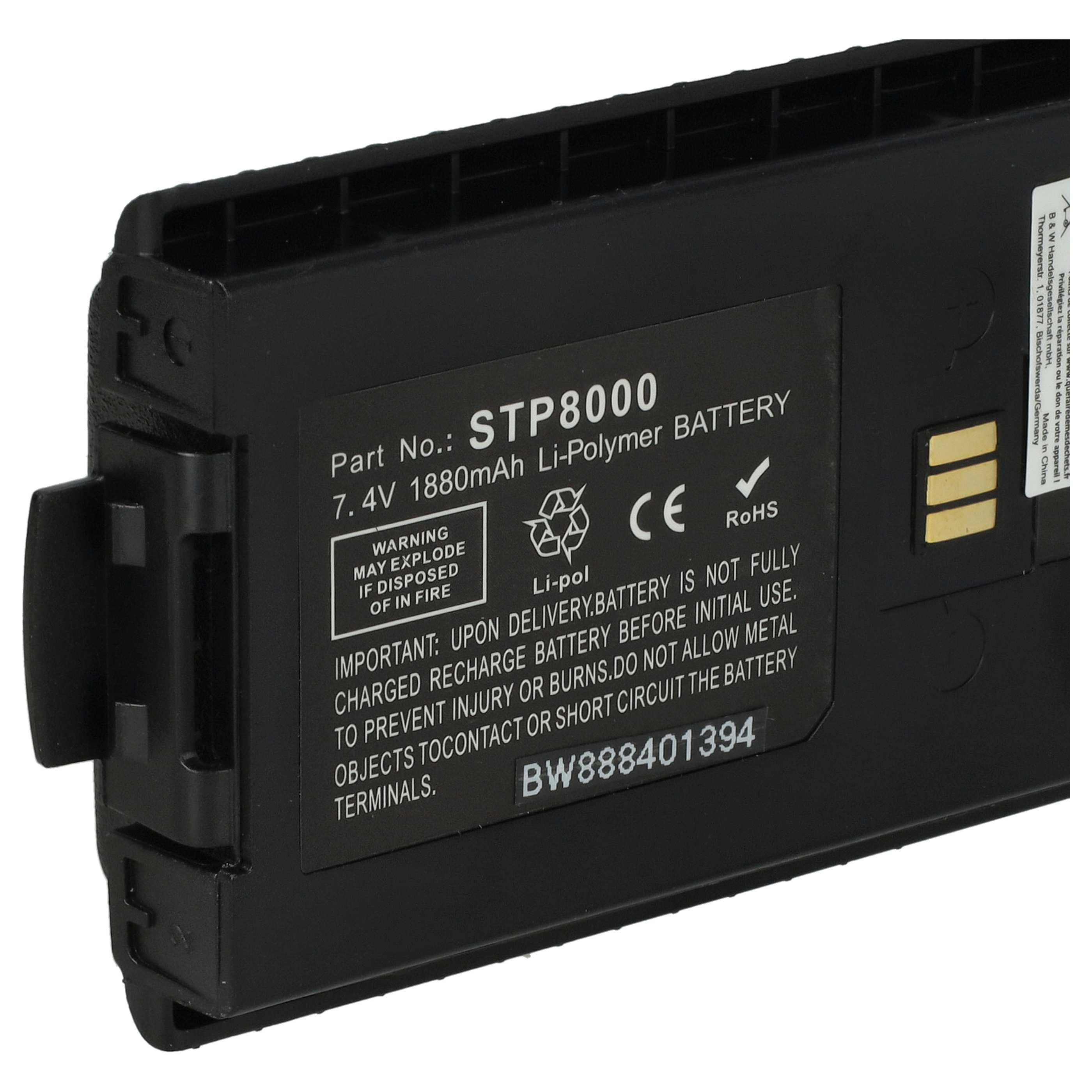 Radio Battery replaces Sepura 300-01174, 300-00635, 300-00631, 300-00634 - 1880 mAh 7.4 V Li-polymer