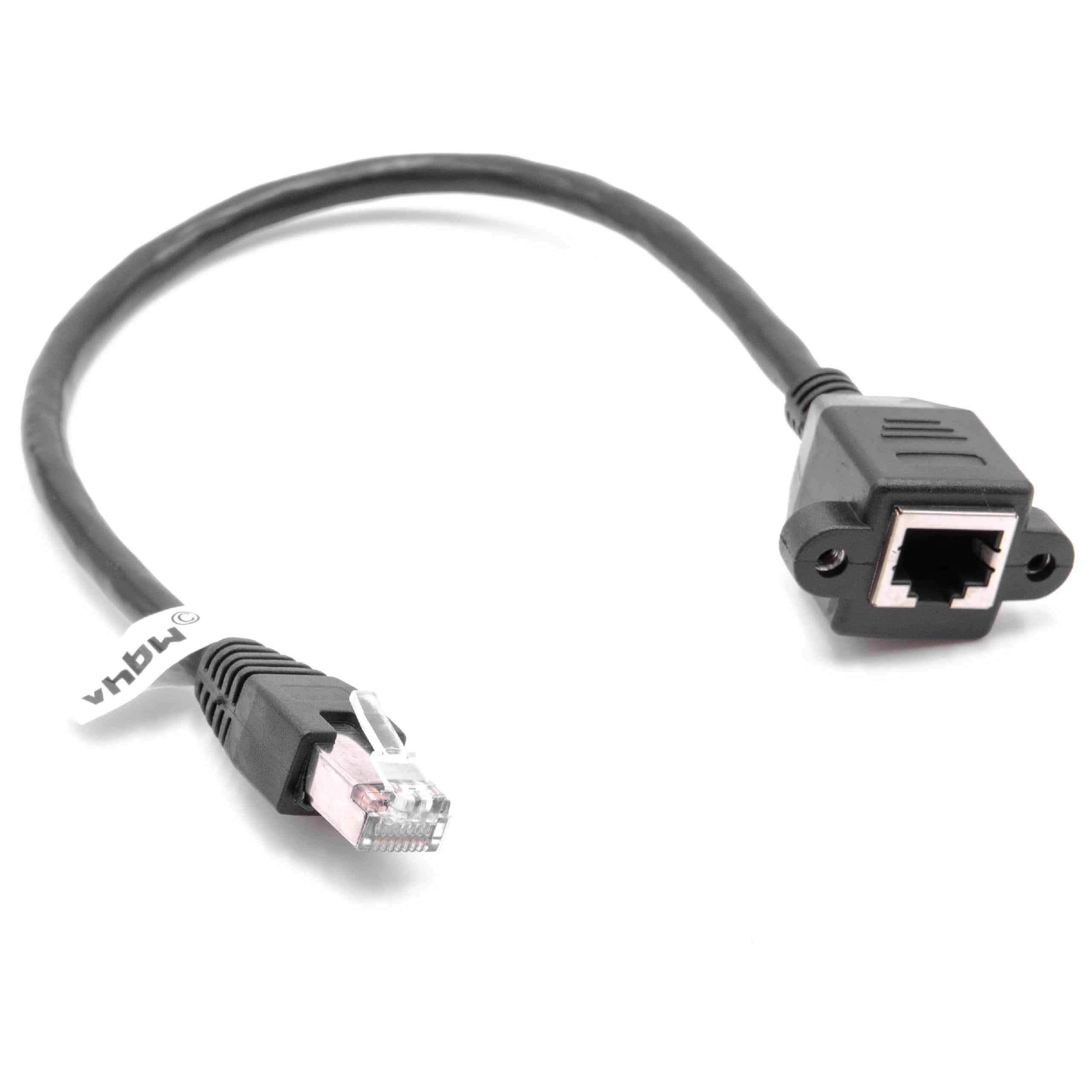 Cat6 Extension Cable RJ45 Plug to RJ45 Socket - Ethernet LAN Cable with RJ45 Built-In Socket, 0.3 m