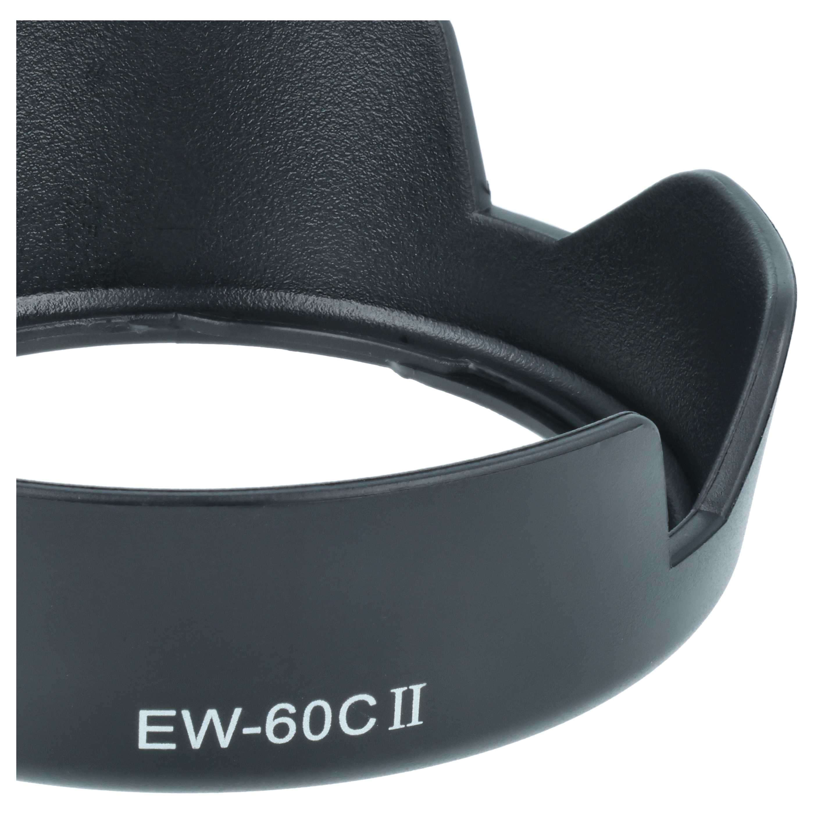 Lens Hood replaces Canon EW-60C II for Canon Lens with 58 mm Diameter, plastic, black