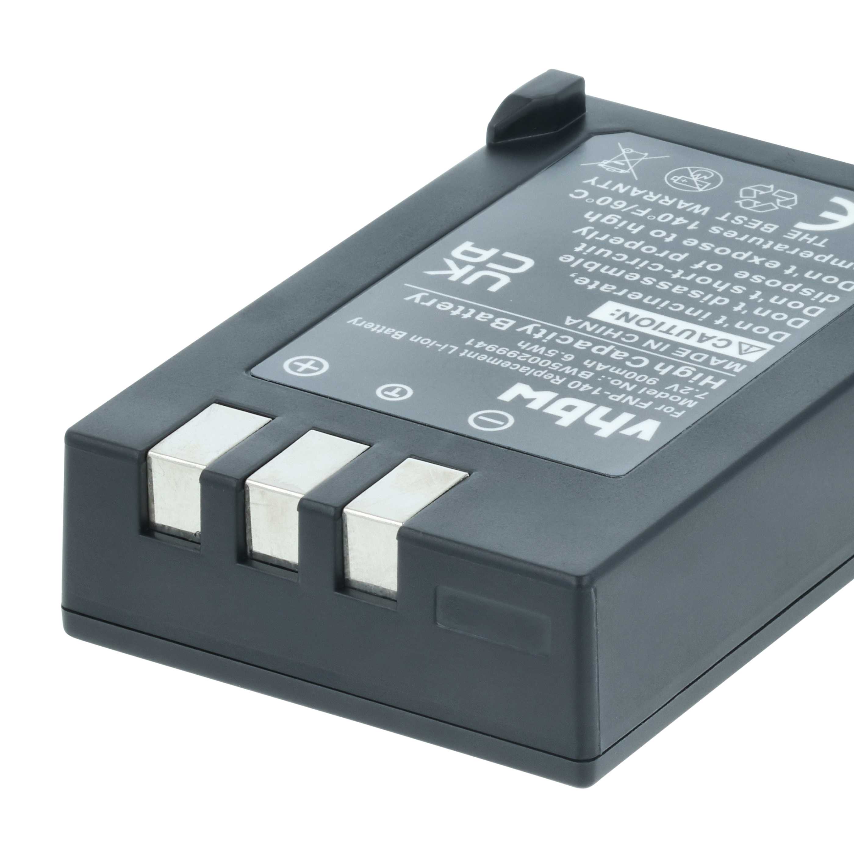 3x Battery replaces Fujifilm NP-140 - 900mAh, 7.2V, Li-Ion