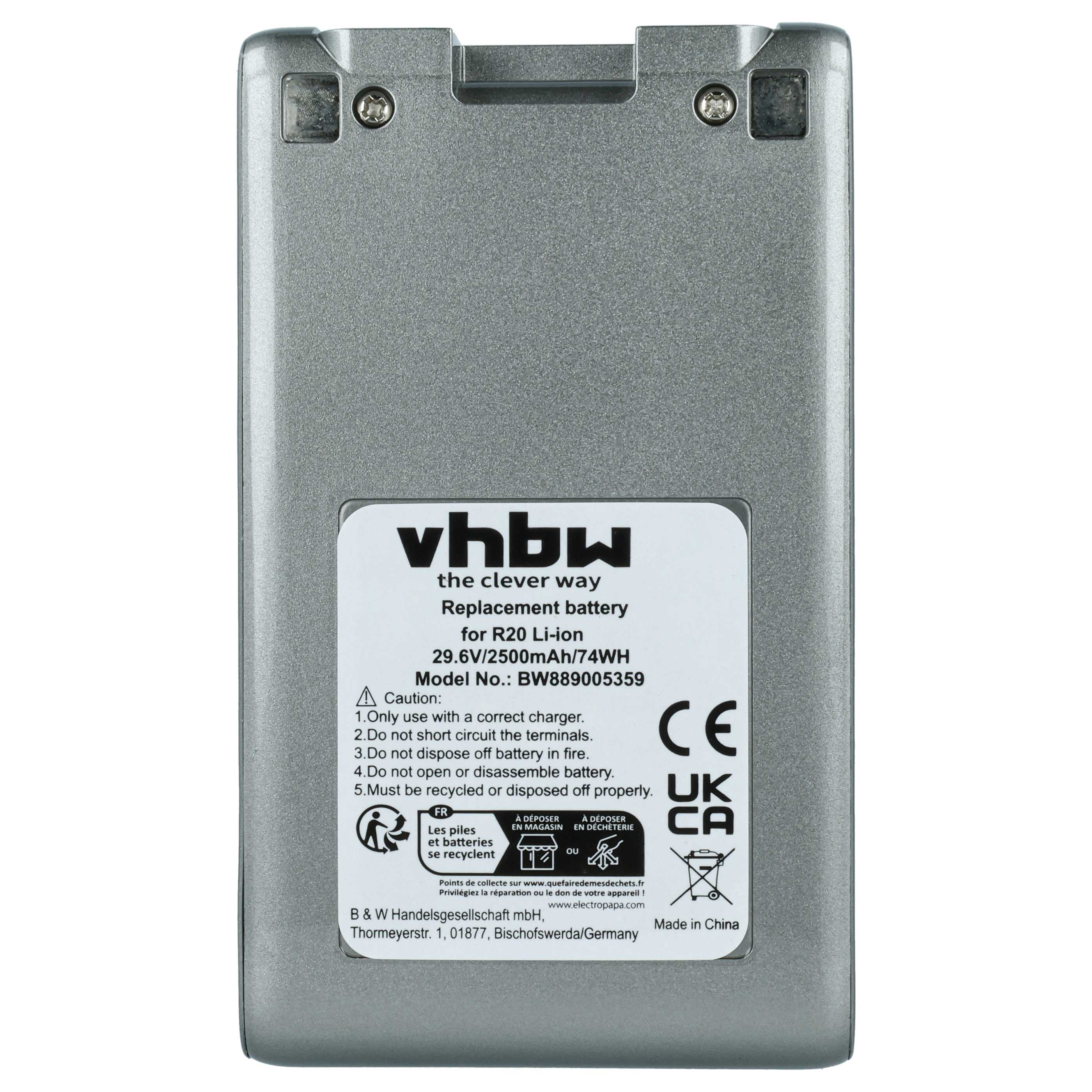 Battery replaces Dreame VBP2-06 for Dreame 2500mAh, 29.6V, Li-Ion
