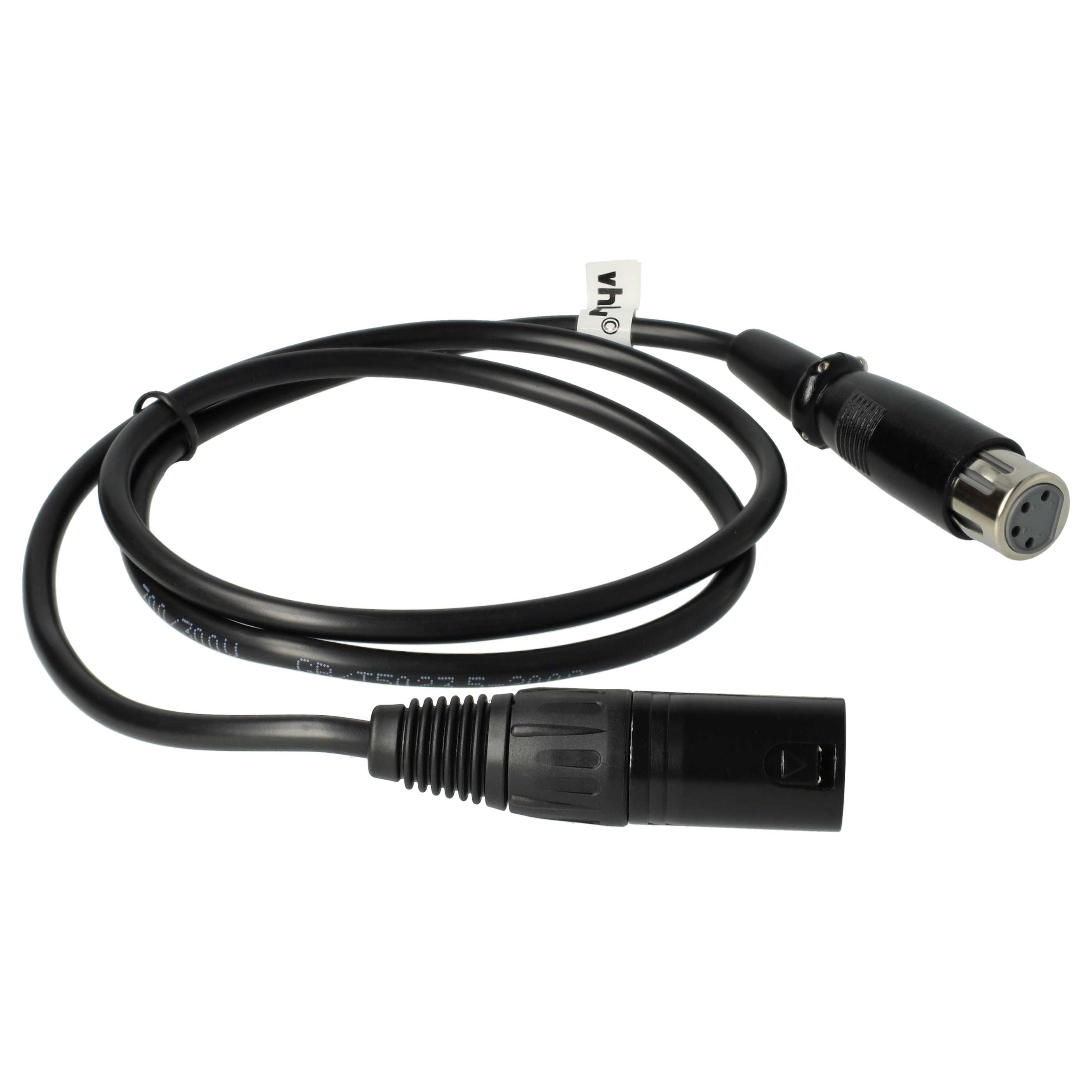 vhbw XLR Extension Lead for Various Applications - XLR Connector to XLR Socket Adapter, 4-Pin, 120cm, Black (M