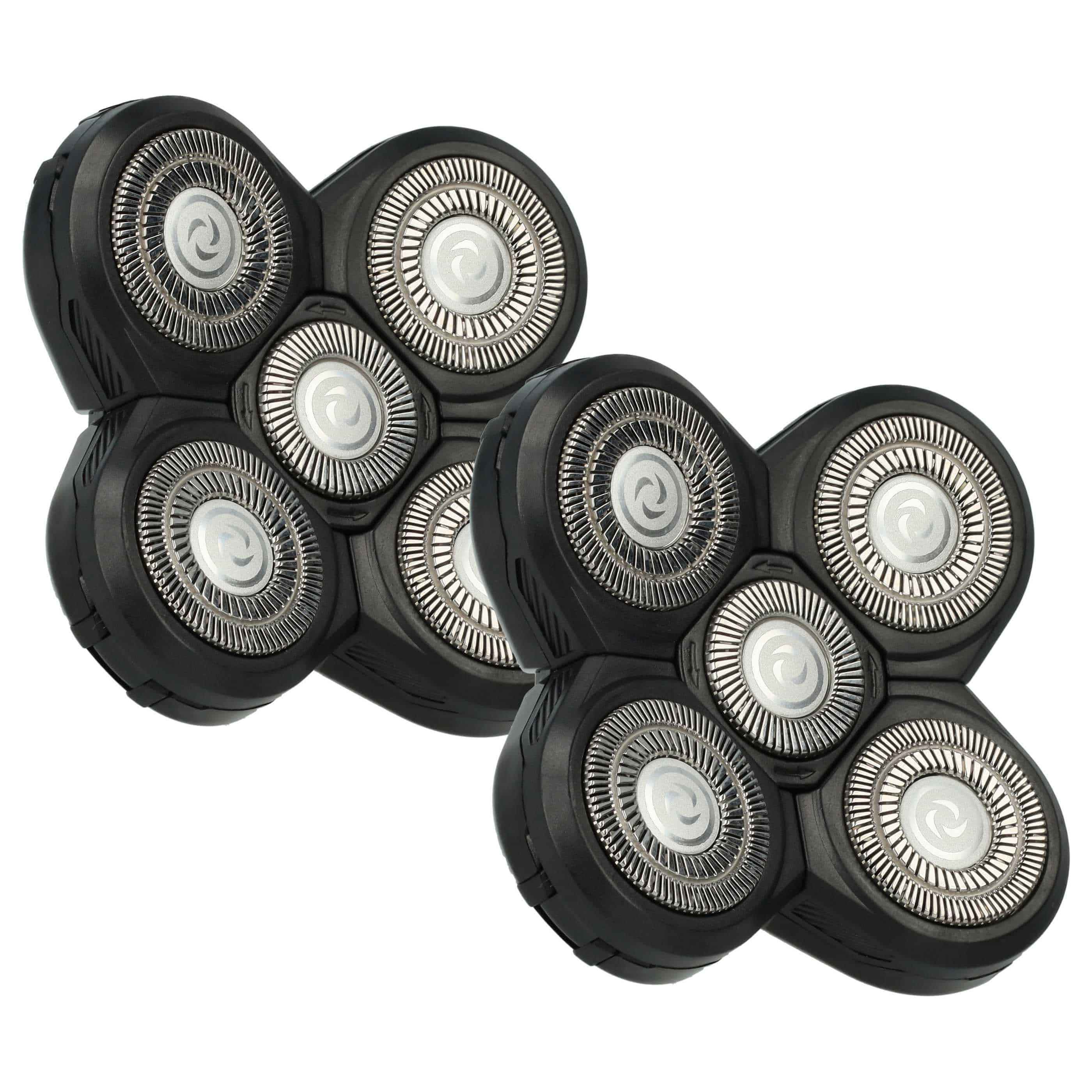 2x cabezales reemplaza Philips RQ12, RQ50, RQ12+, RQ40 para afeitadoras Philips - negro