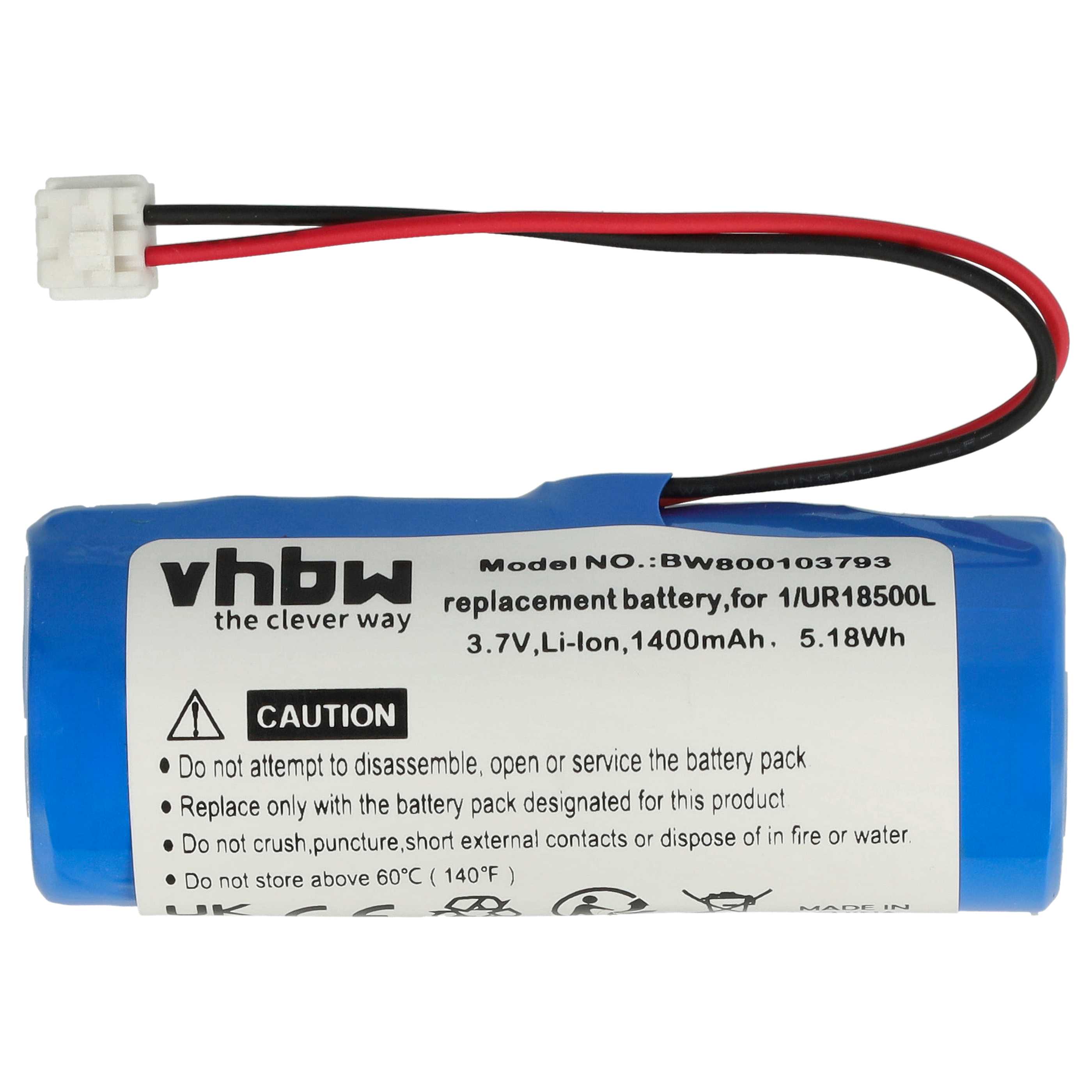 Batteria per rasoio sostituisce Wella 1/UR18500L, 1531582 - 1400mAh 3,7V Li-Poly