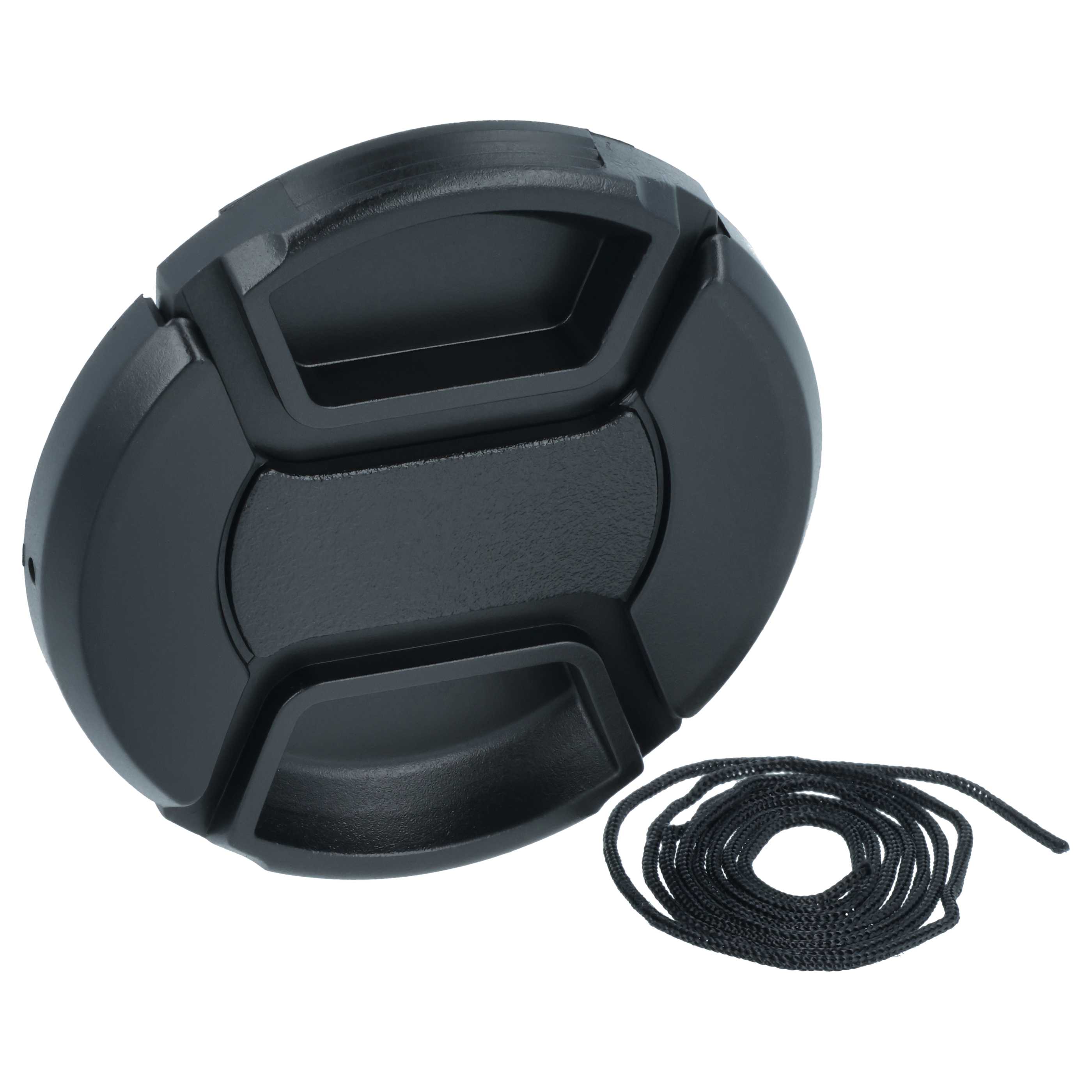 Bouchon d'objectif 55 mm - Prise centrée, plastique, noir
