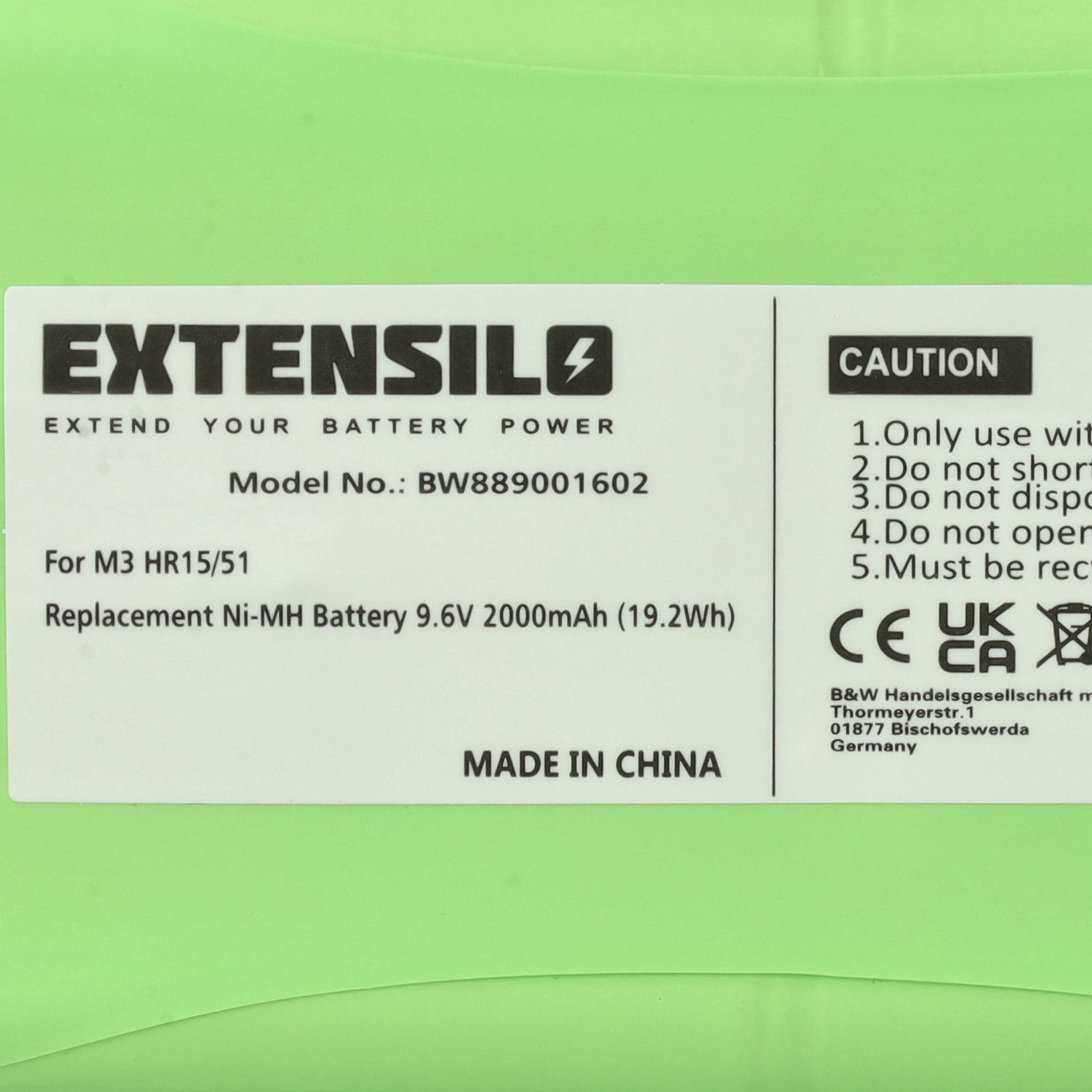 Sliding Gate Operator Battery replaces Polargos S1512 - 2000 mAh 9.6 V NiMH