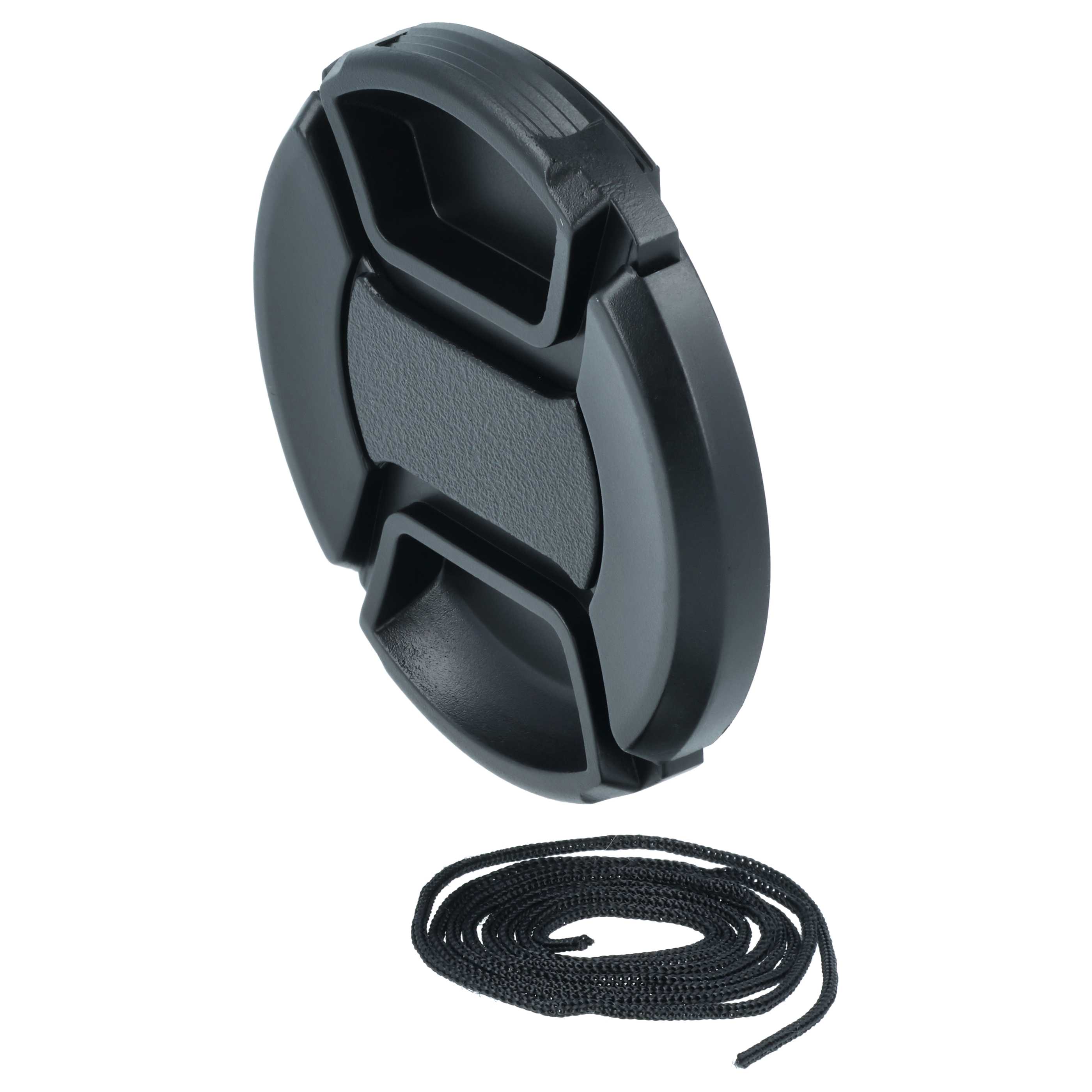 Bouchon d'objectif 55 mm - Prise centrée, plastique, noir