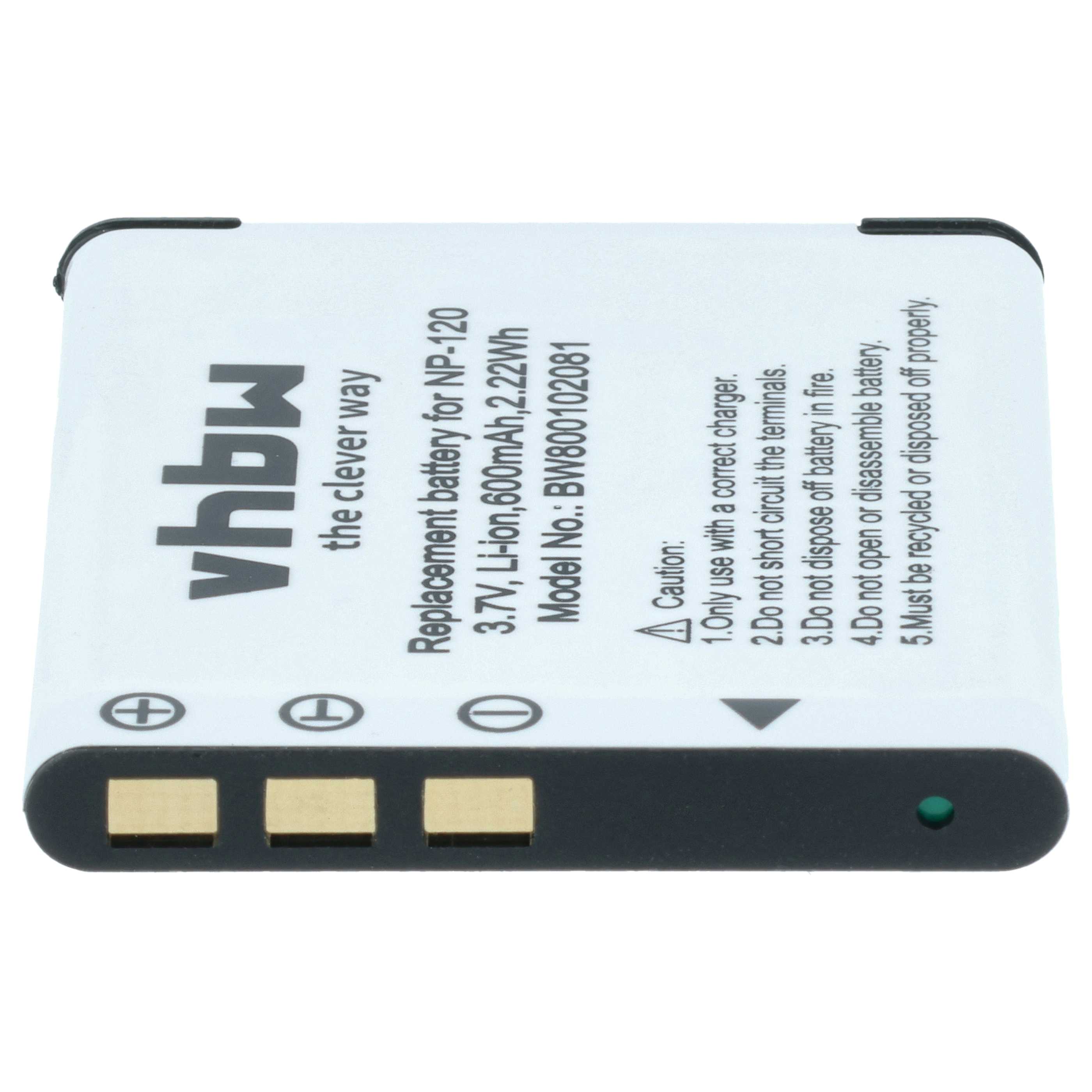 3x Battery replaces Casio NP-120 - 550mAh, 3.6V, Li-Ion