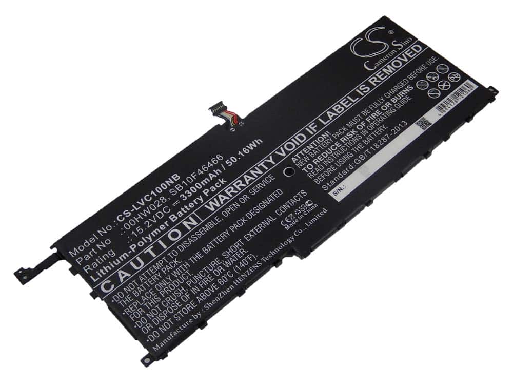 Batterie remplace Lenovo 00HW029, 01AV409, 00HW028 pour ordinateur portable - 3300mAh 15,2V Li-polymère