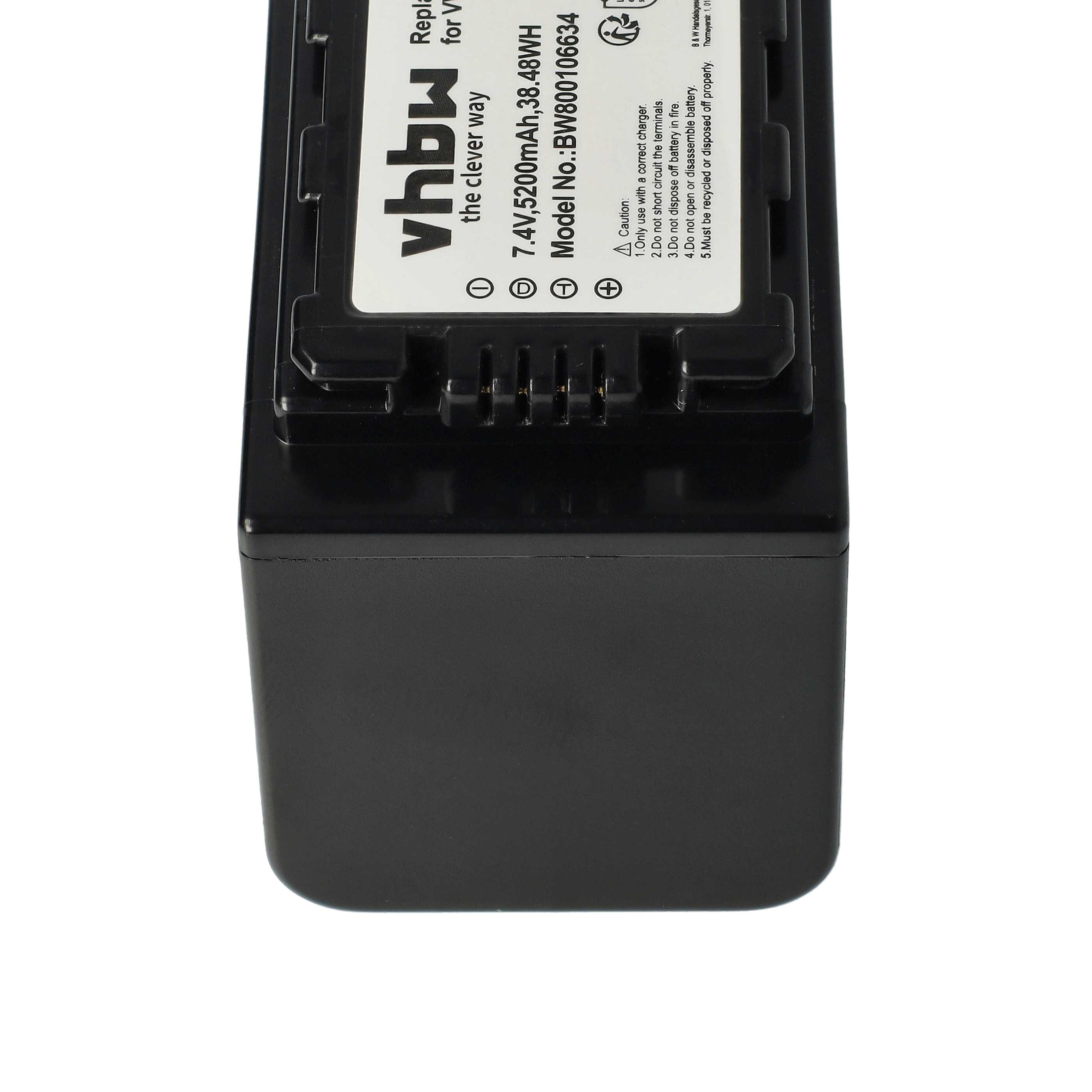 Videocamera Battery replaces Panasonic VW-VBD58 - 5200 mAh 7.4 V Li-Ion
