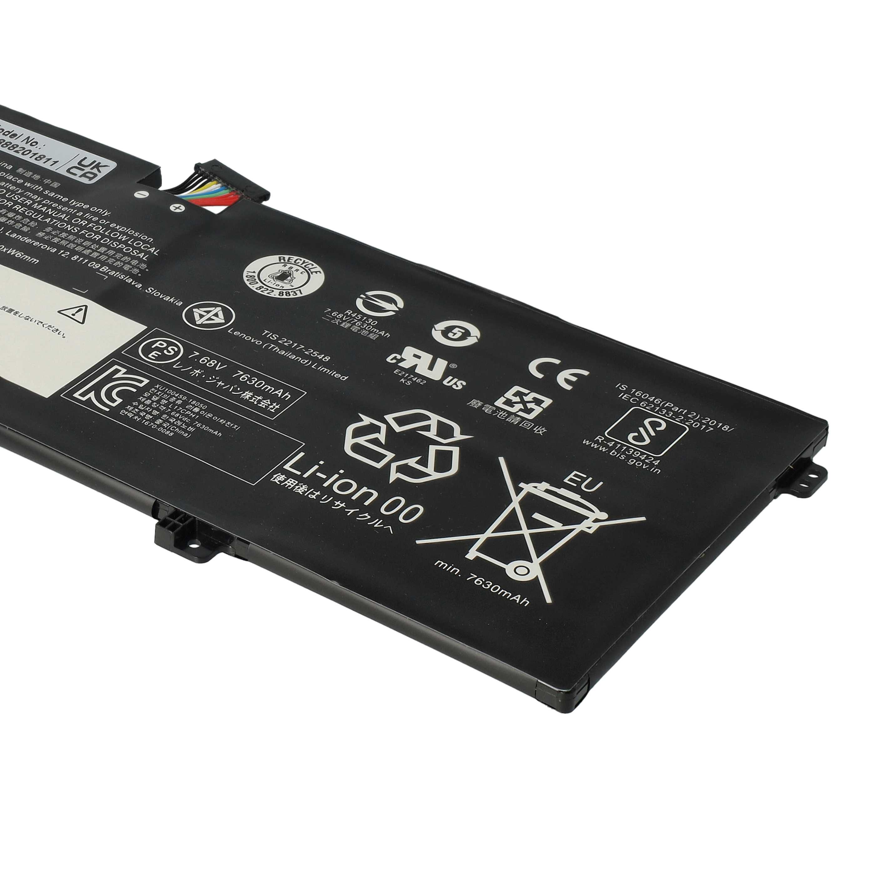 Batería reemplaza Lenovo 5B10Q82425, 5B10W67273, 5B10Q82426 para notebook Lenovo - 7600 mAh 7,68 V Li-poli