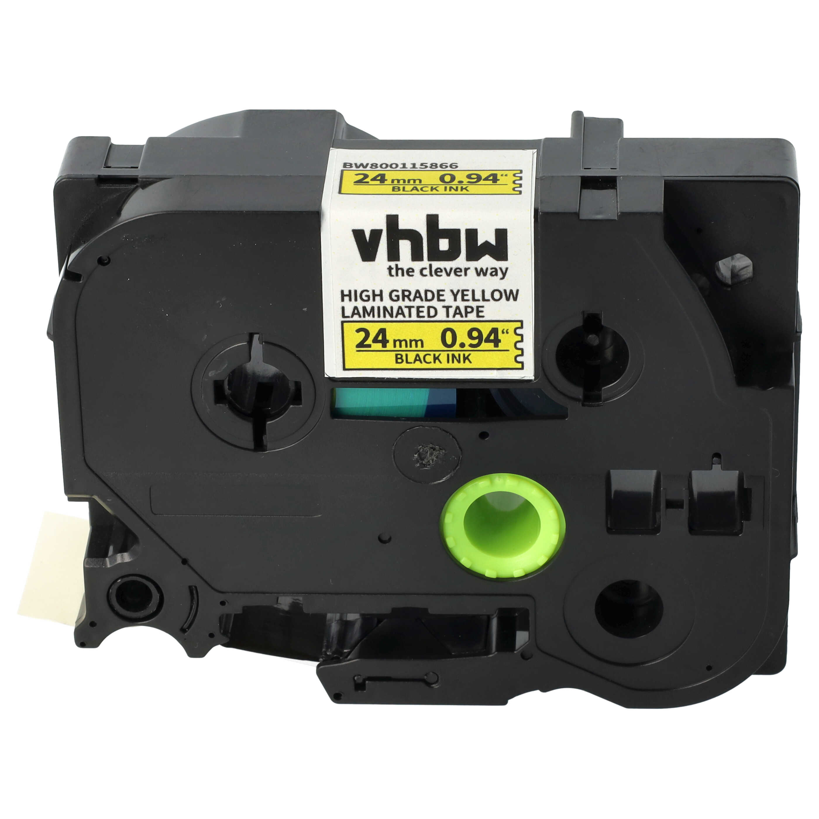 Taśma do etykiet zam. Brother HGE-651 - 24mm, napis czarny / taśma żółta, plastik