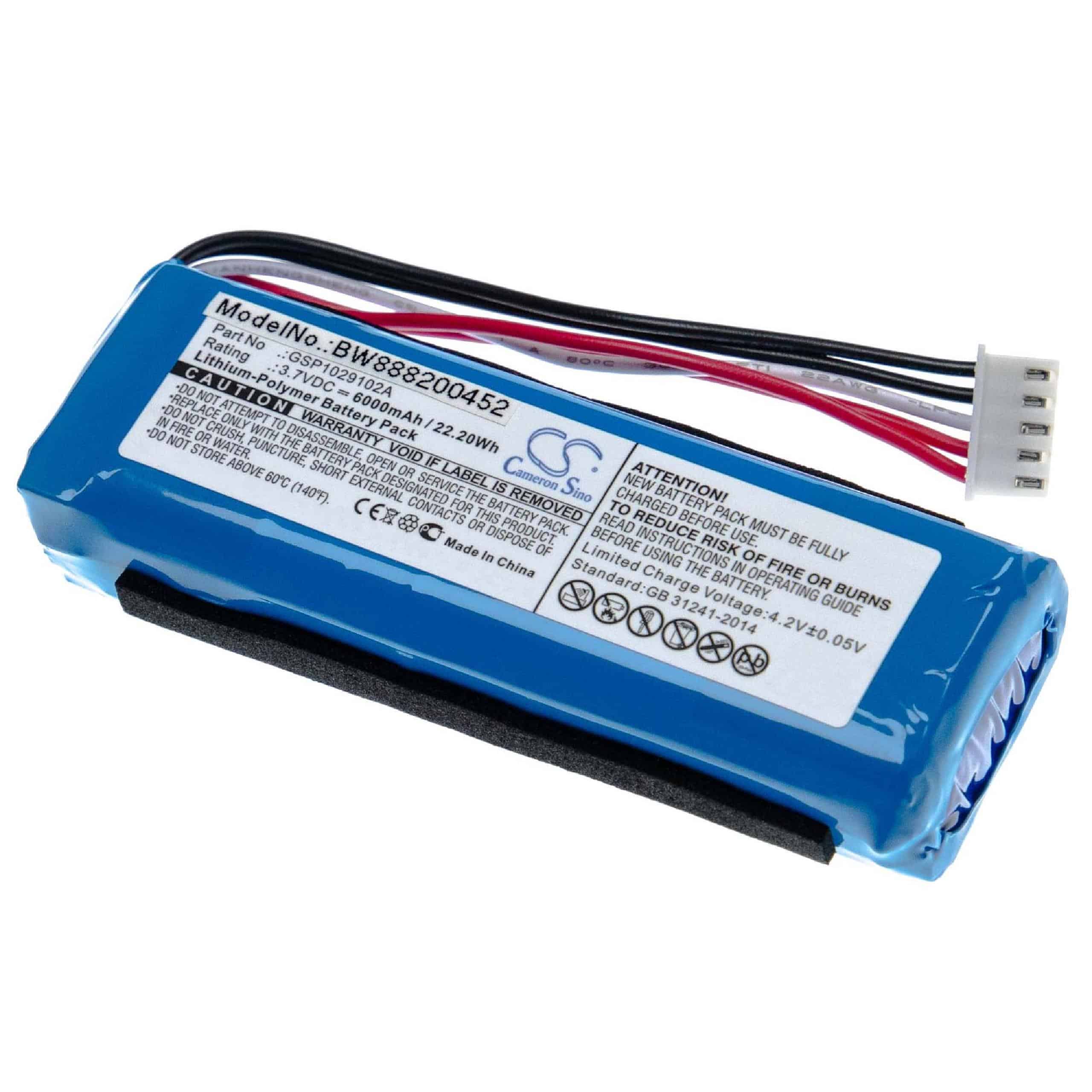 Batterie remplace JBL GSP1029102A (version 2) pour enceinte JBL - 6000mAh 3,7V Li-polymère