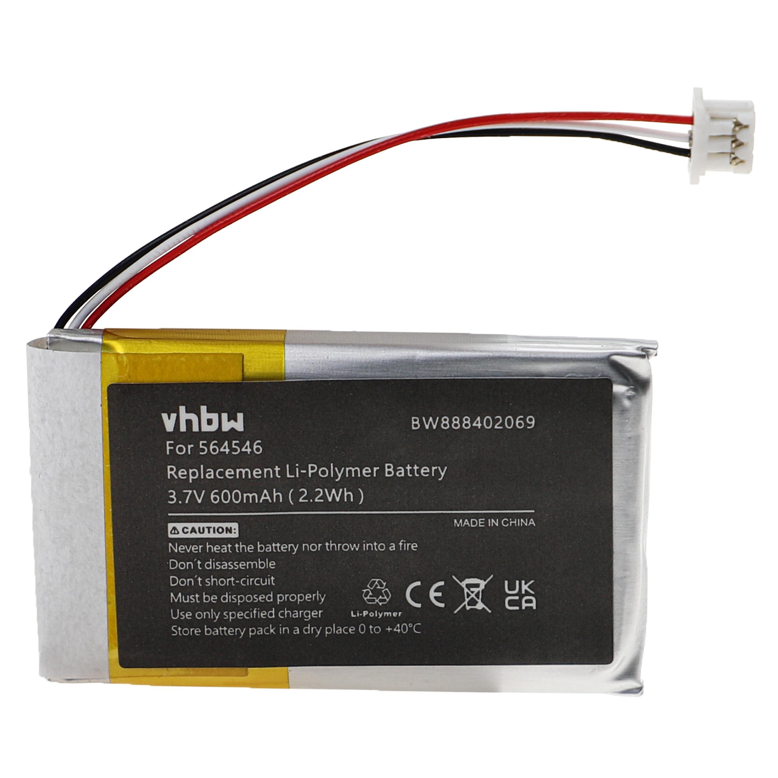 Batteria per auricolari cuffie wireless sostituisce Sennheiser 564546, AHB622540N1 - 600mAh, 3,7V Li-Poly