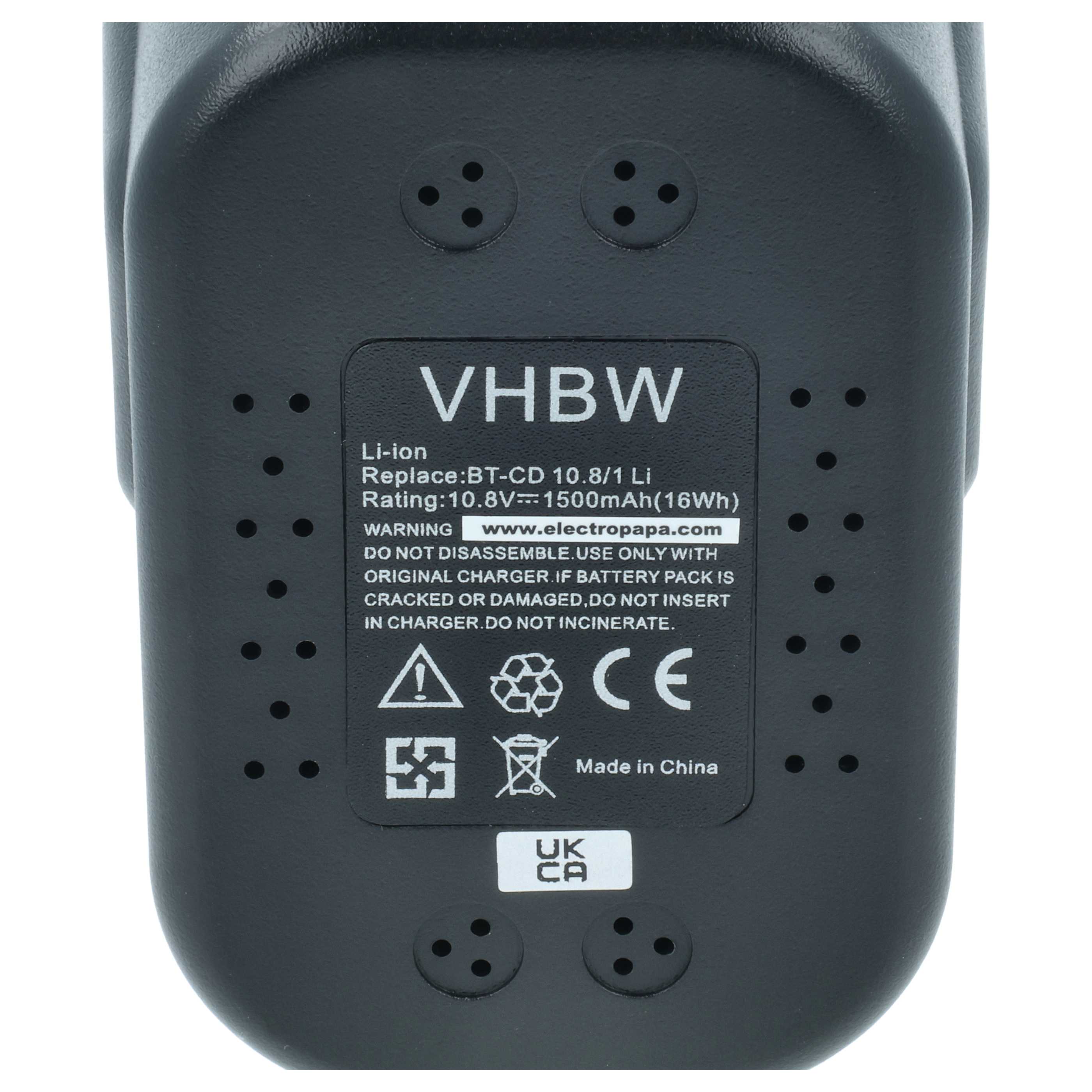 Battery replaces Einhell BT-CD 10.8/1 Li Electric Power Tool - 1500 mAh, 10.8 V, Li-Ion