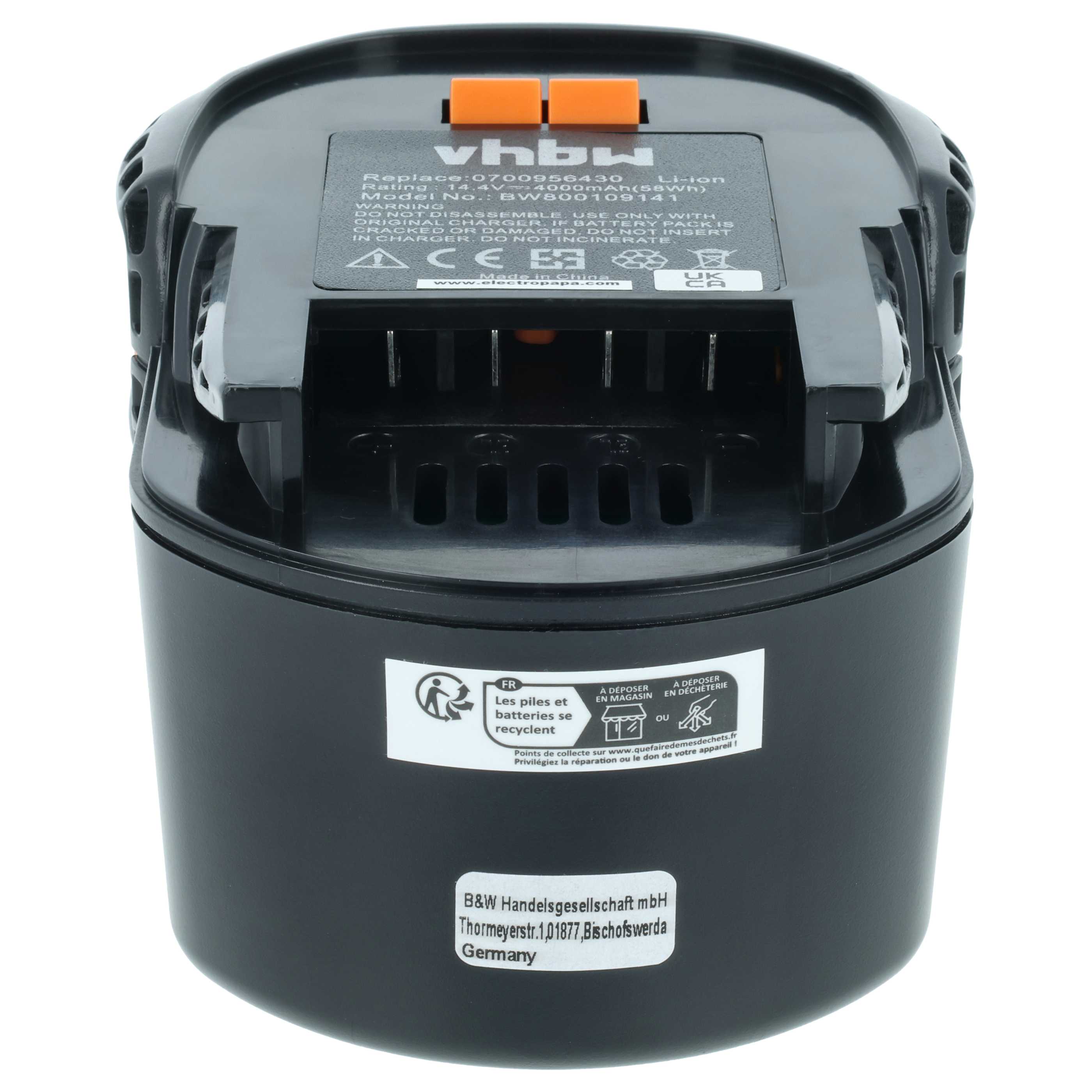 Batterie (2 pcs.) remplace 0700956430, 4932 352111, 4002395367641 outil électrique Fromm - 4Ah 14,4V Li-ion