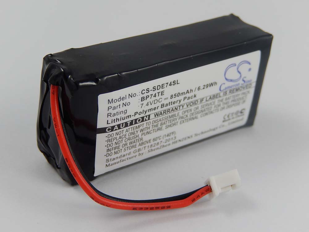 Batterie remplace Dogtra 2PR-672548N, 892086 pour collier de dressage de chien - 850mAh 7,4V Li-polymère