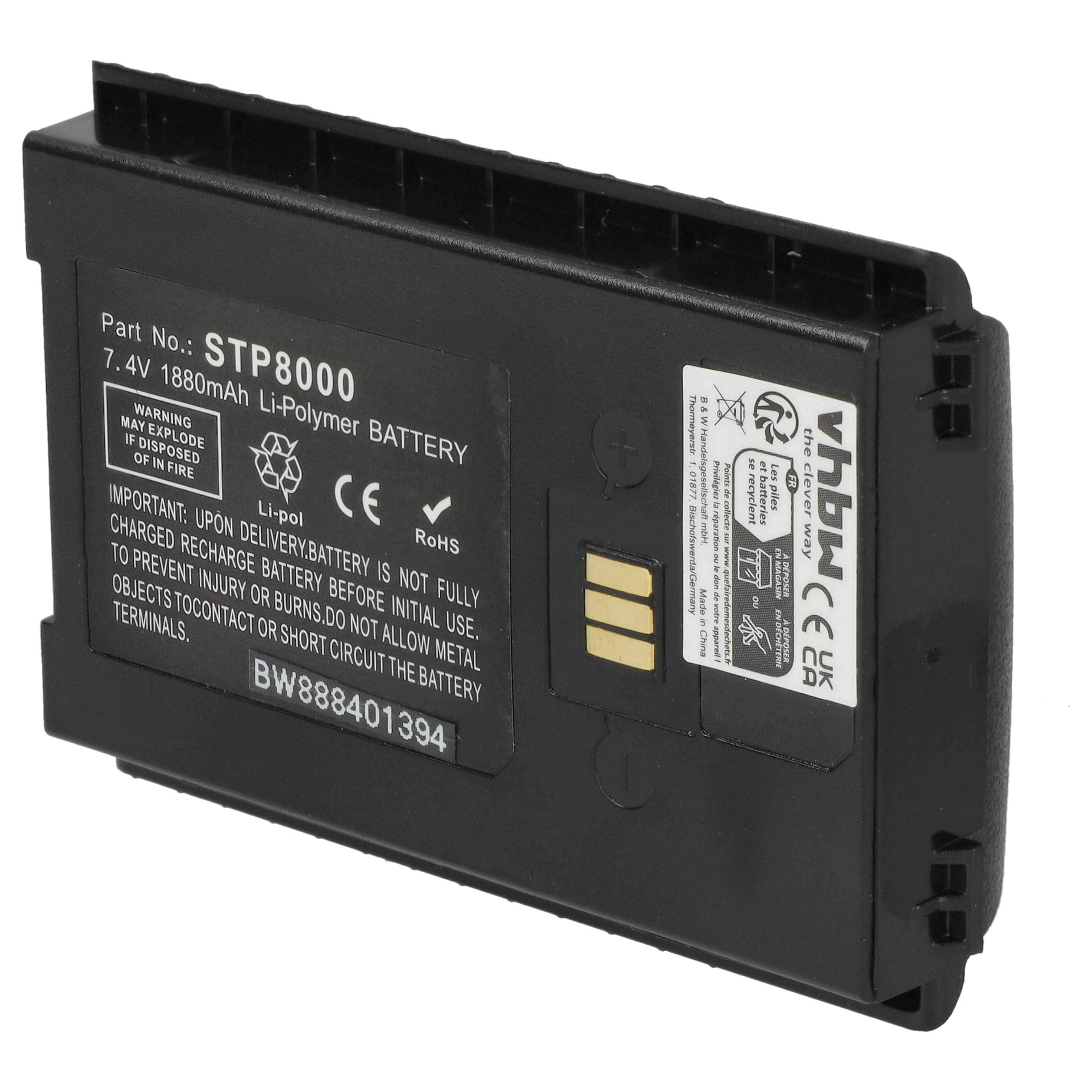 Radio 2x Battery replaces Sepura 300-01174, 300-00635, 300-00631, 300-00634 - 1880 mAh 7.4 V Li-polymer