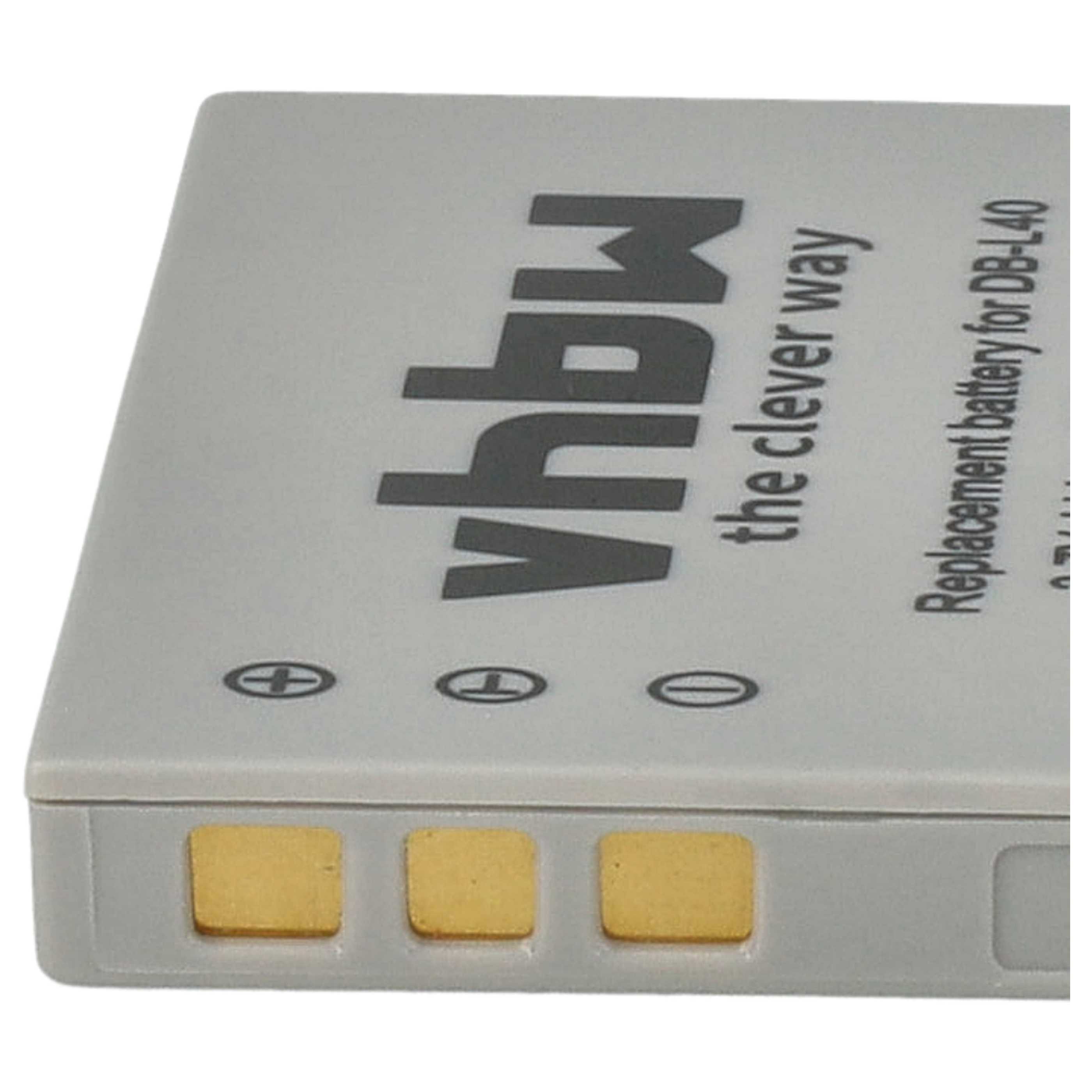 Videocamera 2x Battery replaces Sanyo DB-L40AU, DB-L40 - 800 mAh 3.7 V Li-Ion