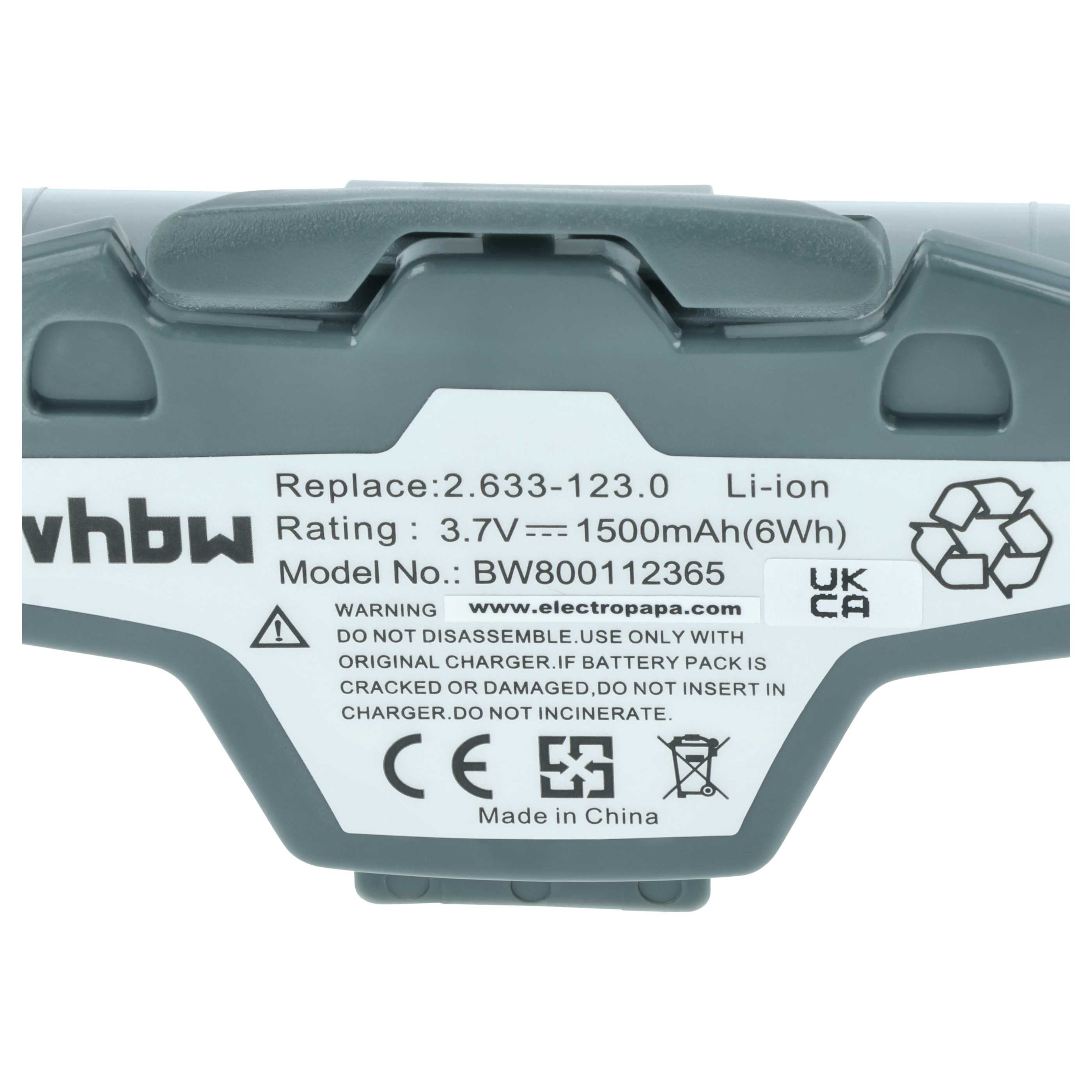 Akumulator do odkurzacza Kärcher zamiennik Kärcher 4.633-083.0, 2.633-123.0, 9.013-675.0 - 1500mAh 3,7V Li-Ion
